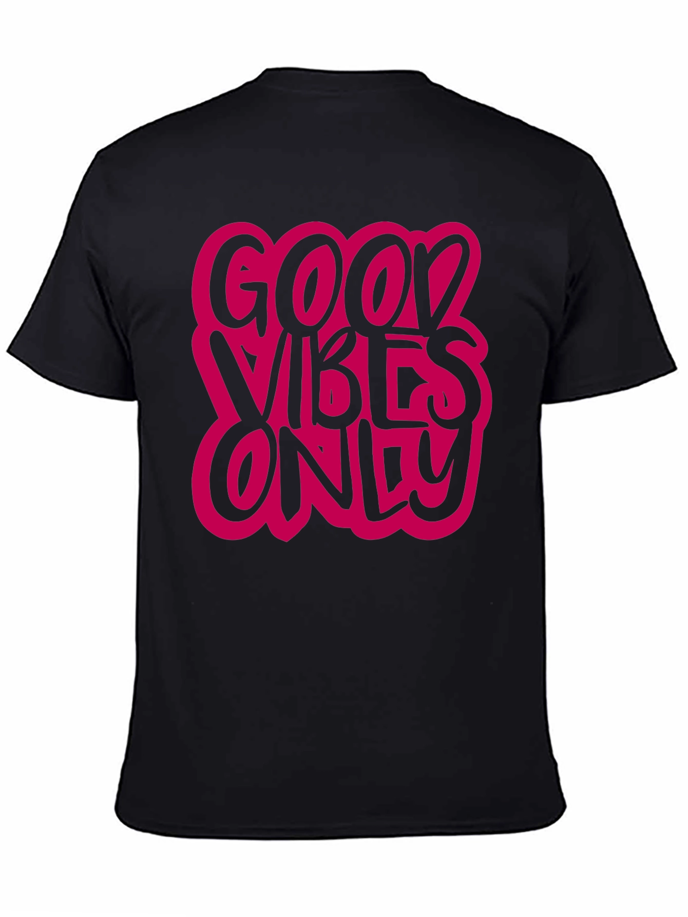 Good Vibes Only Graphic Tee - Black Casual T-Shirt