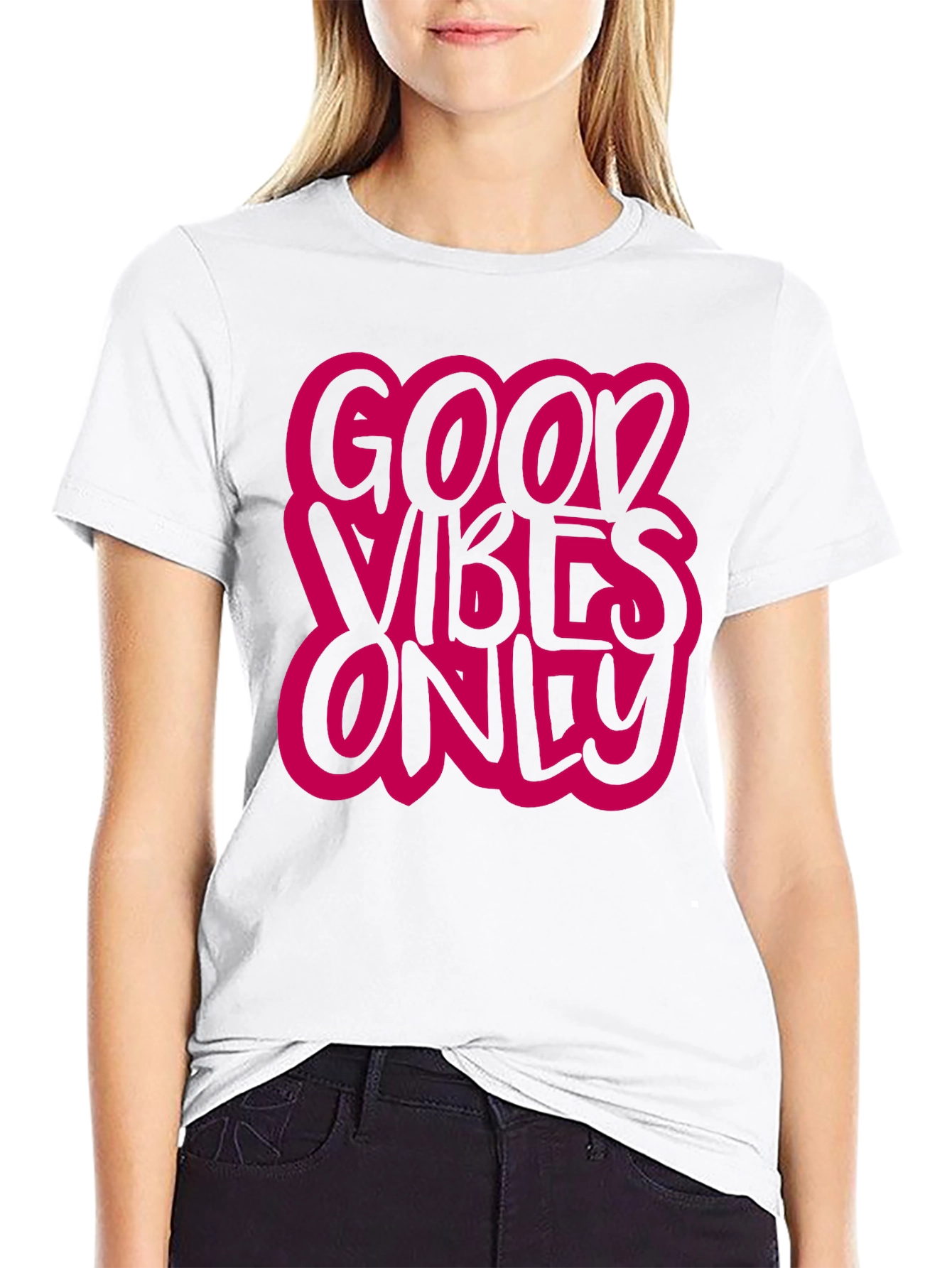 Good Vibes Only Graphic Tee - Black Casual T-Shirt
