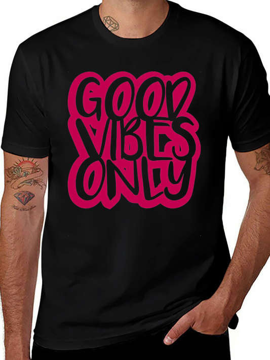 Good Vibes Only Graphic Tee - Black Casual T-Shirt