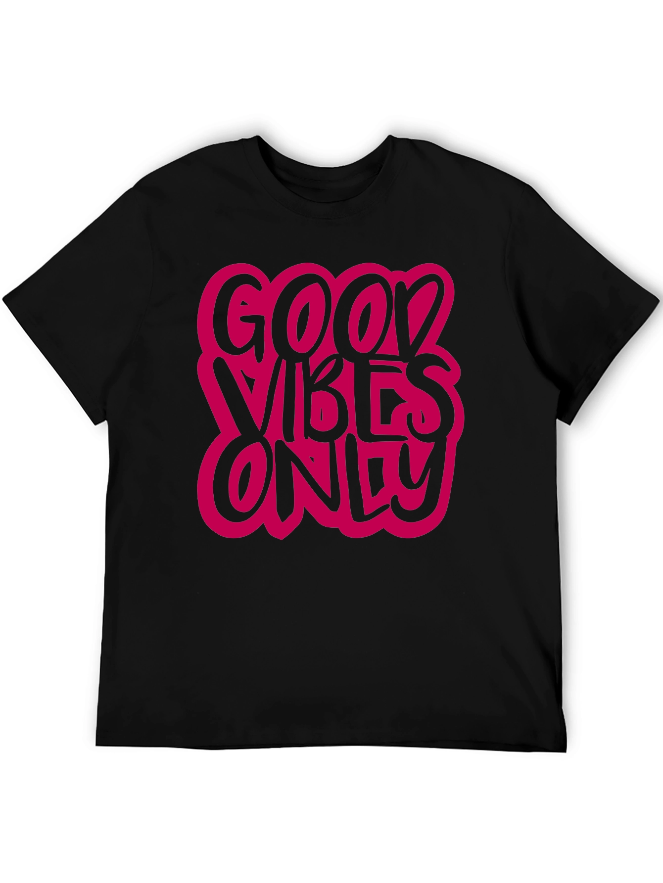 Good Vibes Only Graphic Tee - Black Casual T-Shirt