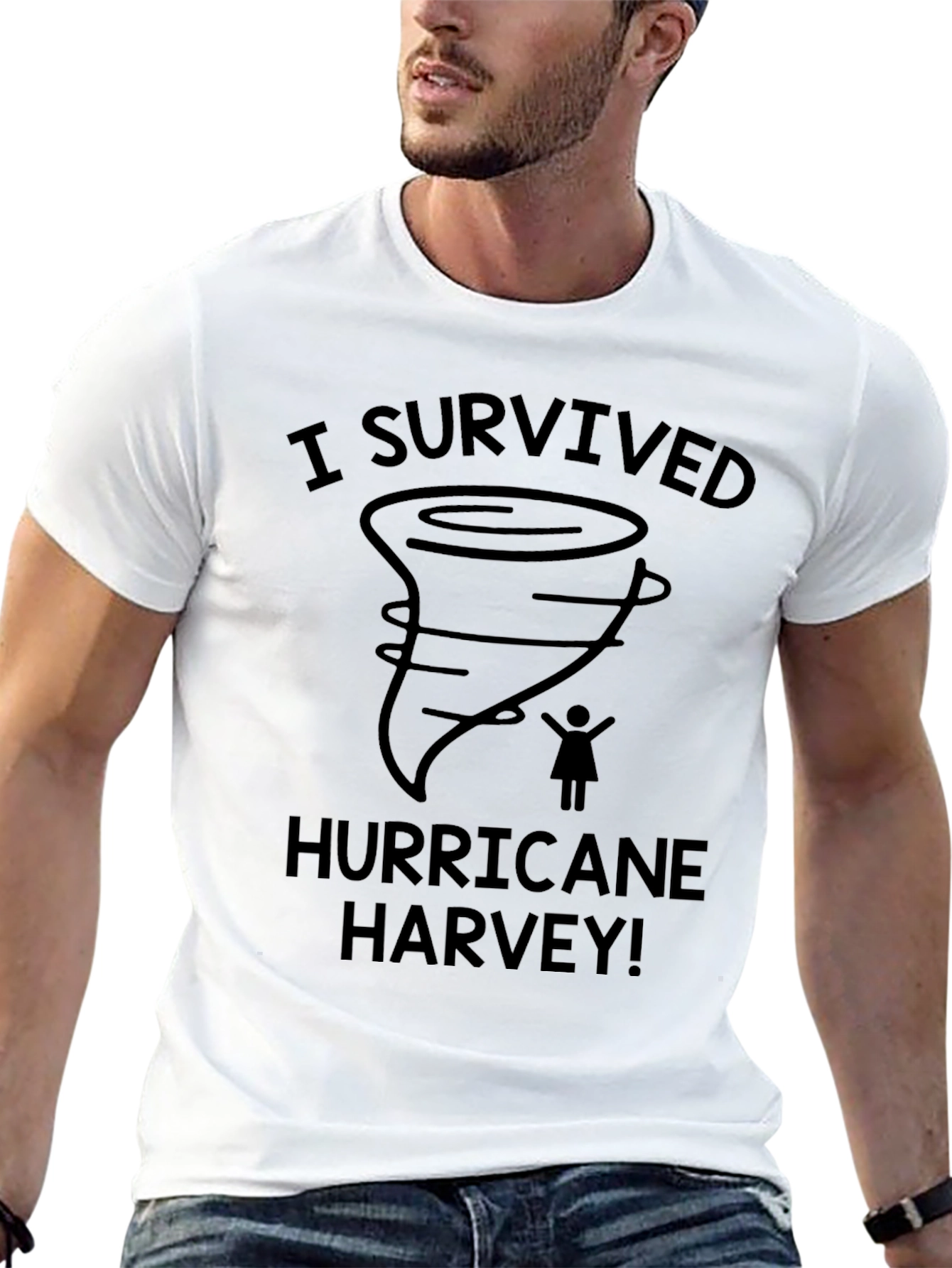 I Survived Hurricane Harvey Black T-Shirt