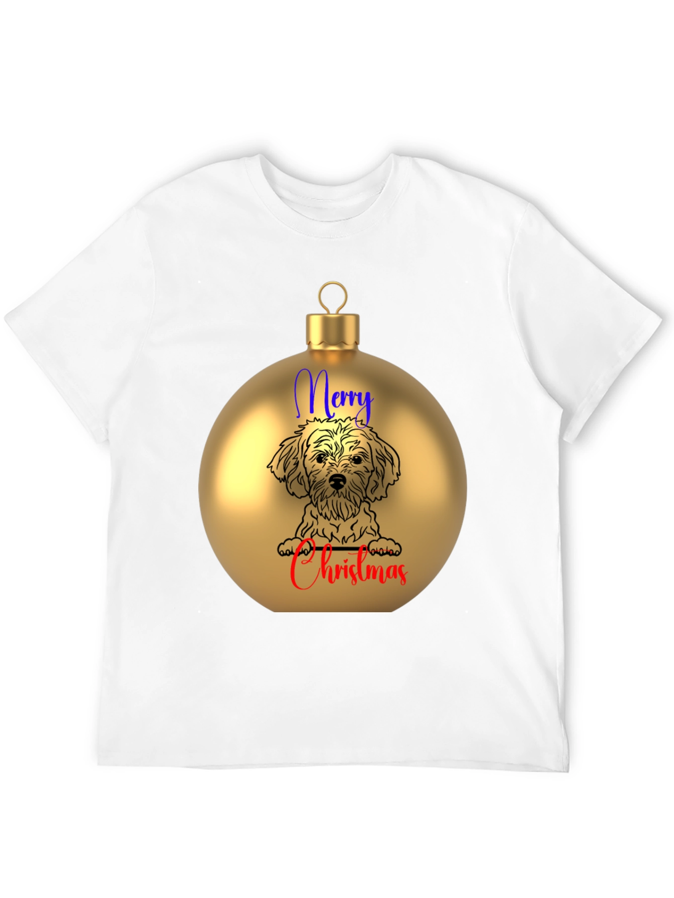 Festive Dog Christmas Ornament T-Shirt