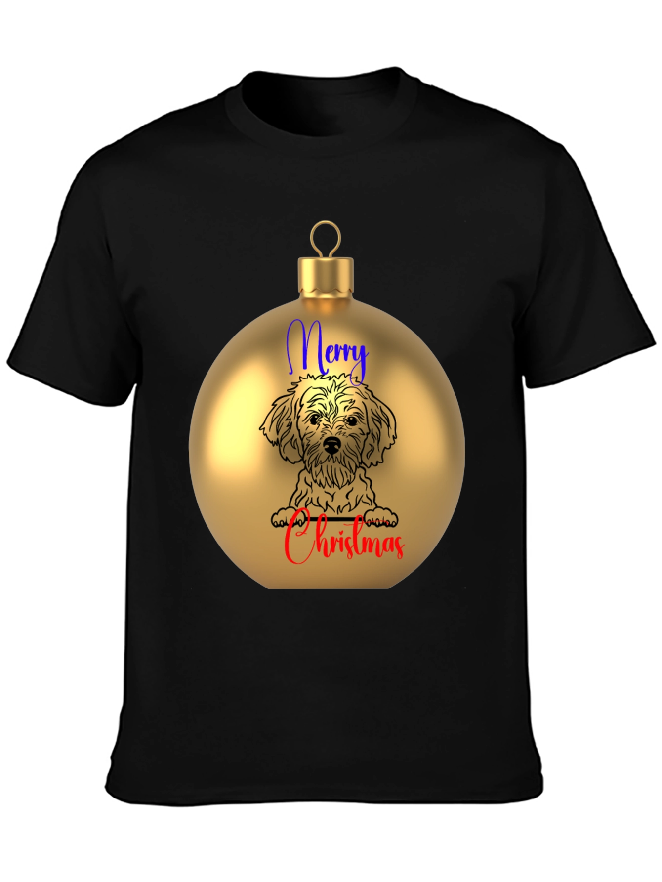 Festive Dog Christmas Ornament T-Shirt