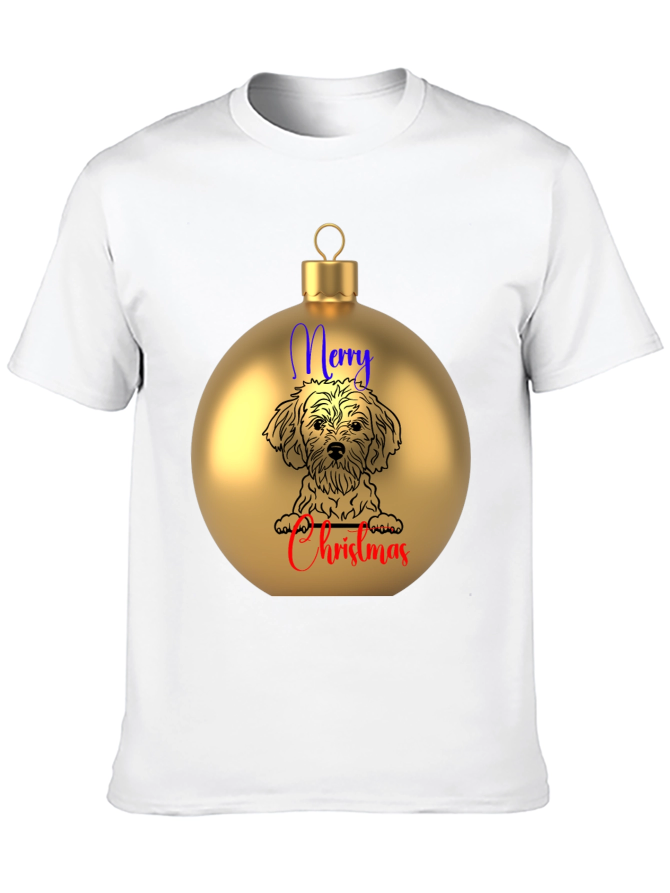 Festive Dog Christmas Ornament T-Shirt