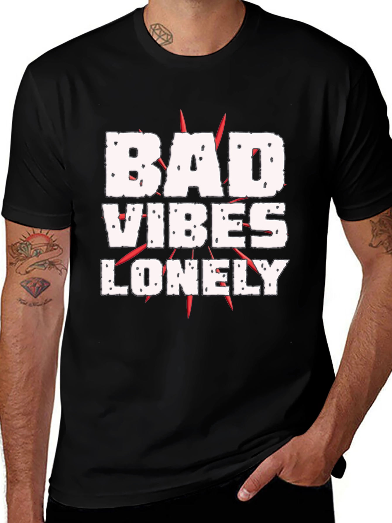 Bad Vibes Lonely Graphic Tee - Black T-Shirt