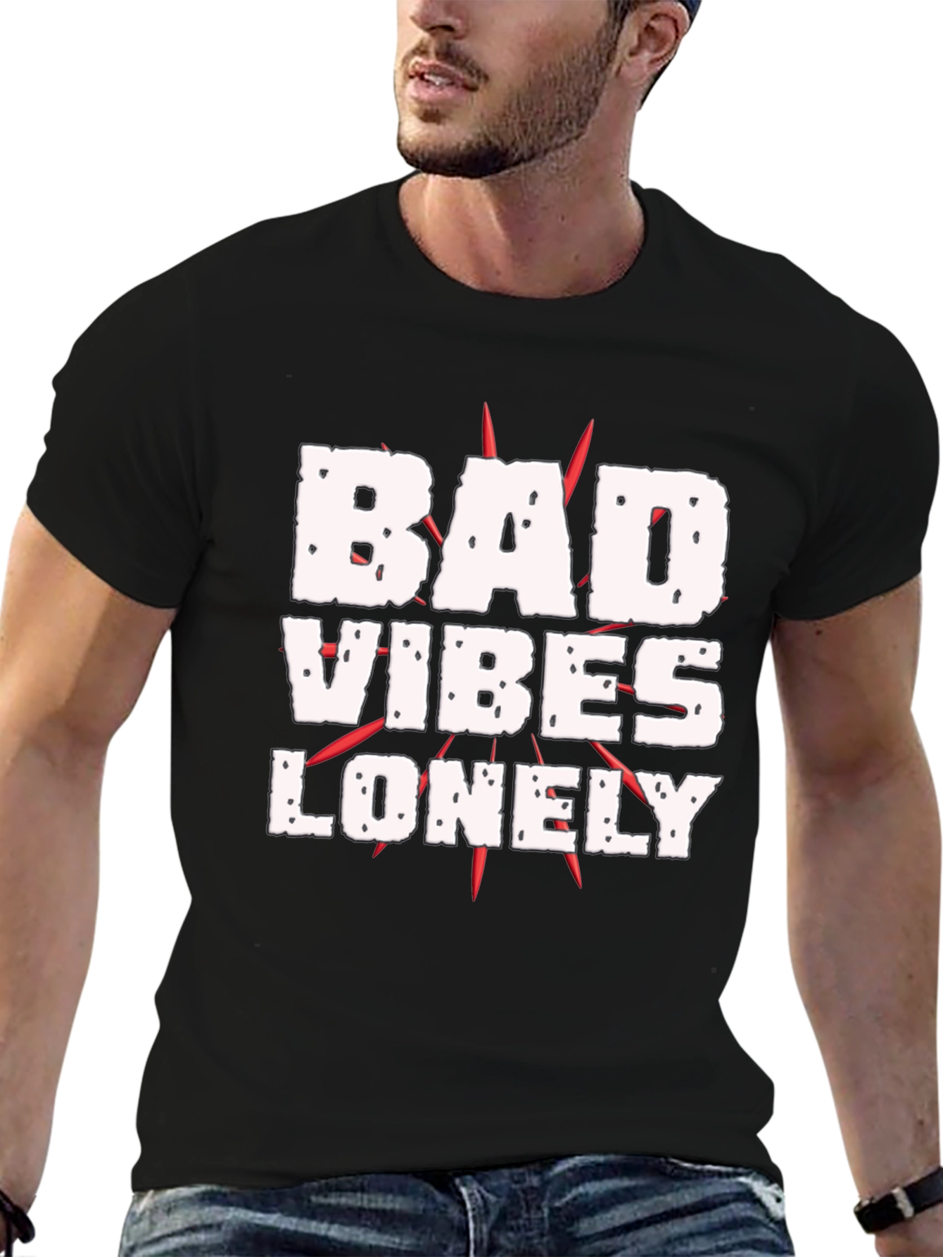Bad Vibes Lonely Graphic Tee - Black T-Shirt