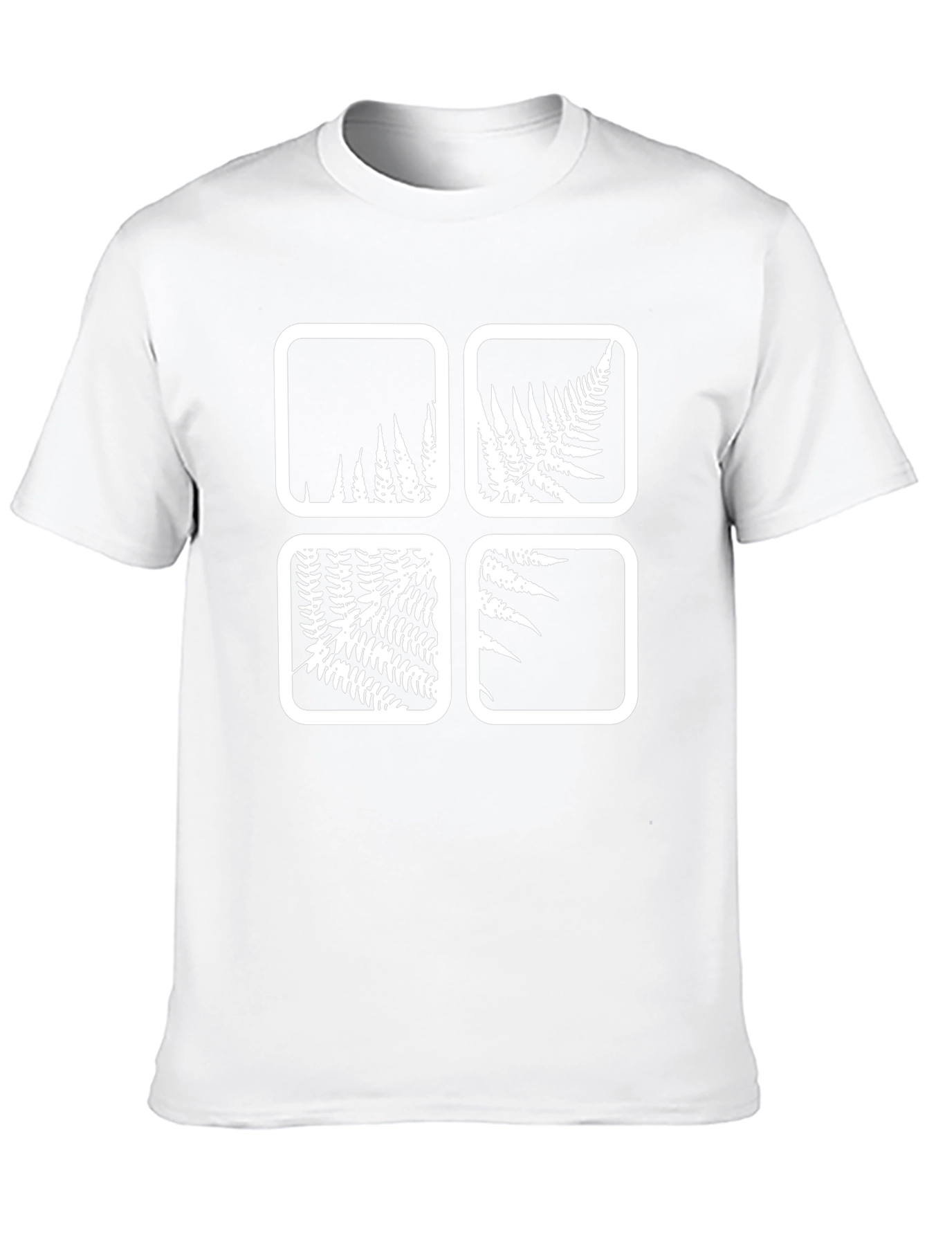 Fern Square Print Black T-Shirt