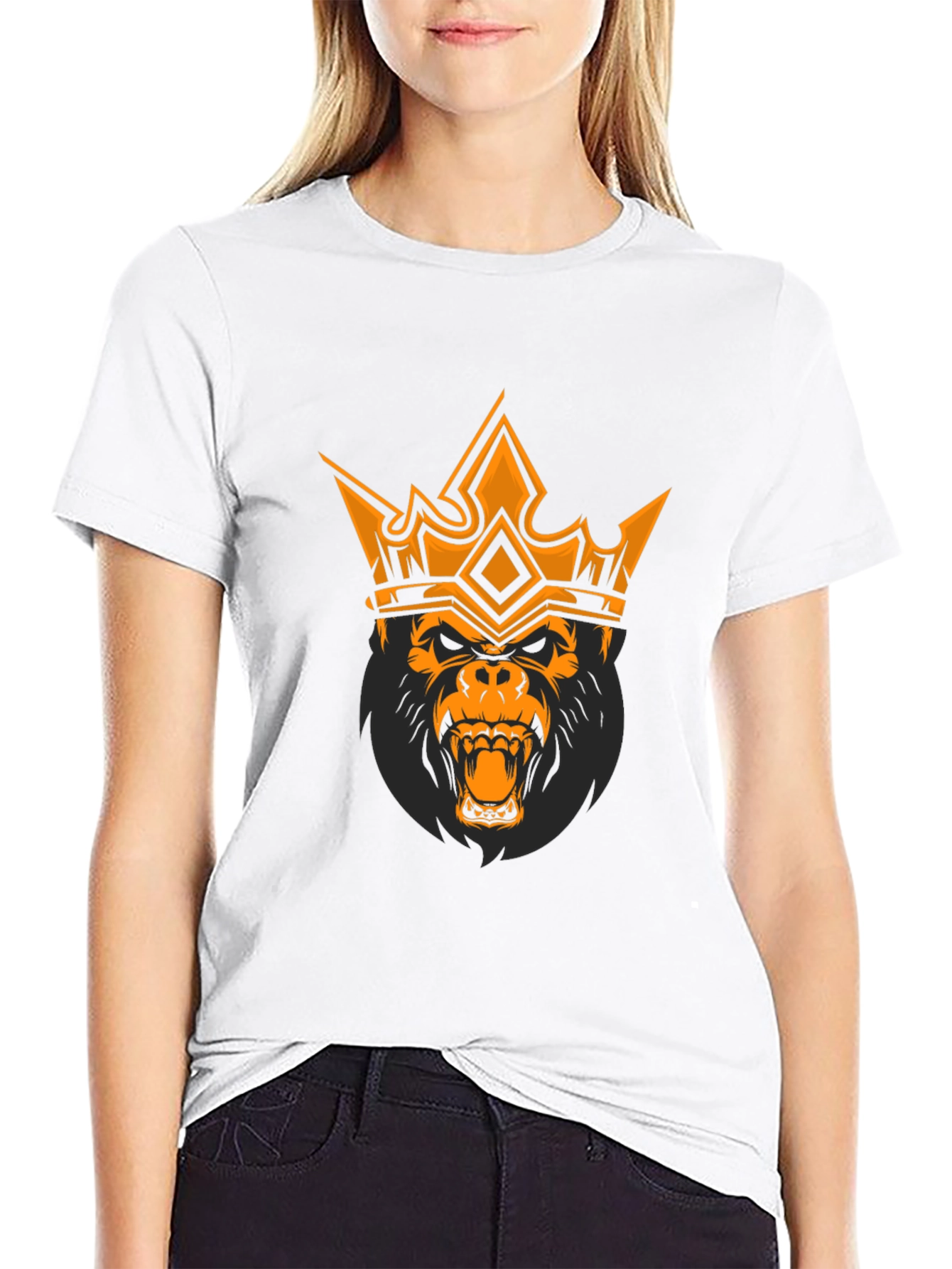 King Gorilla Graphic Tee - Black Cotton T-Shirt