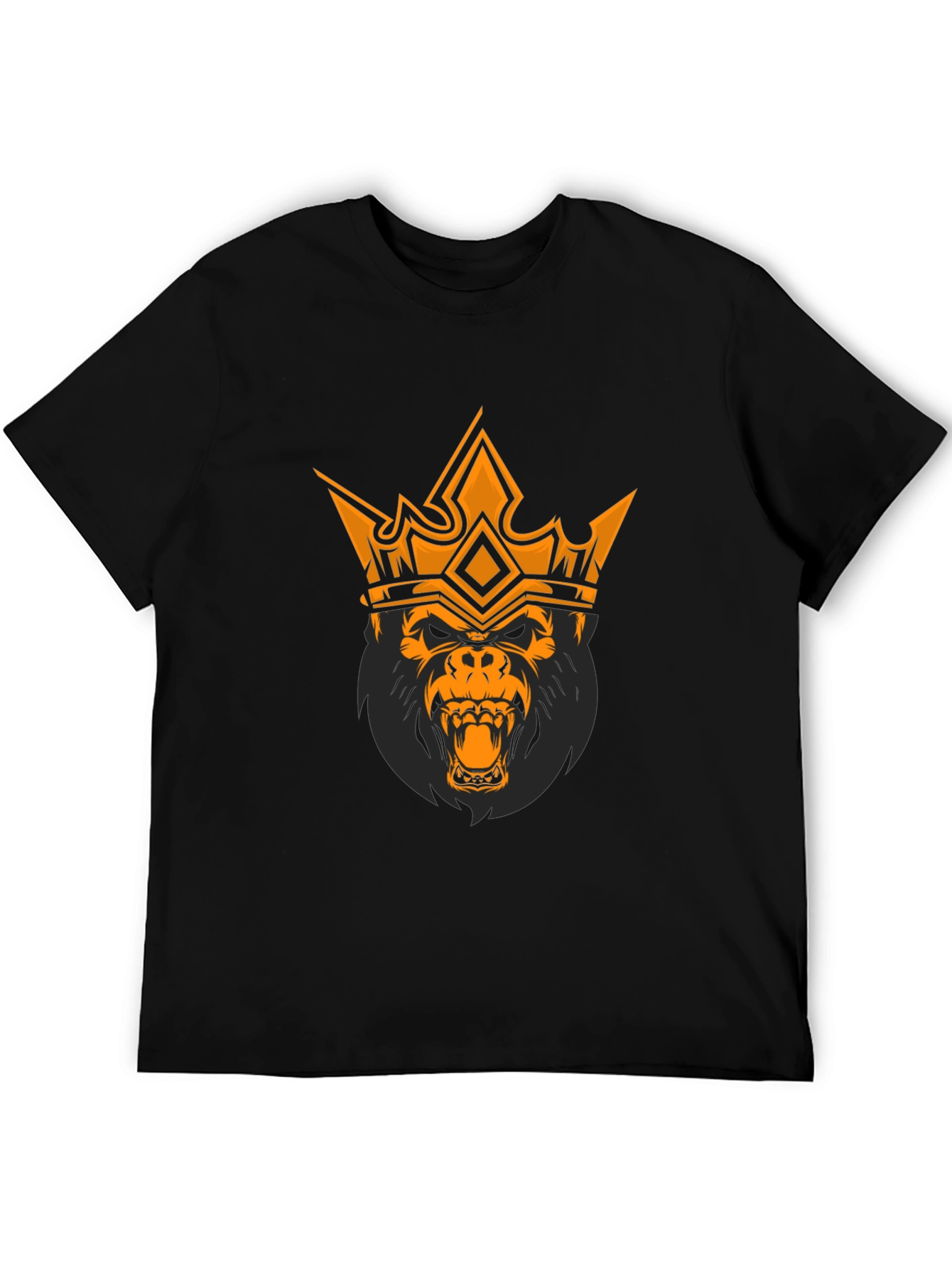 King Gorilla Graphic Tee - Black Cotton T-Shirt