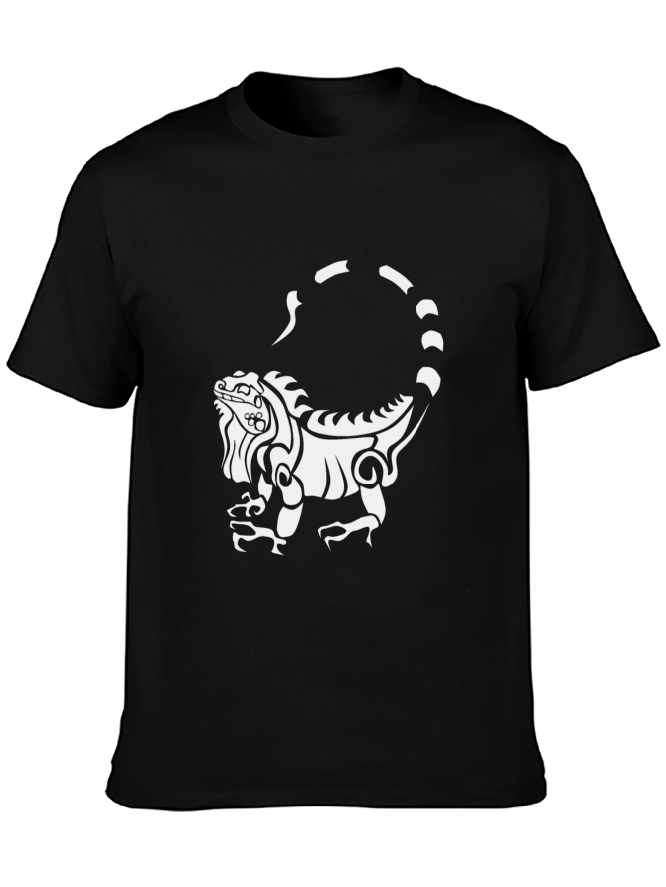 Iguana Graphic Print Black T-Shirt