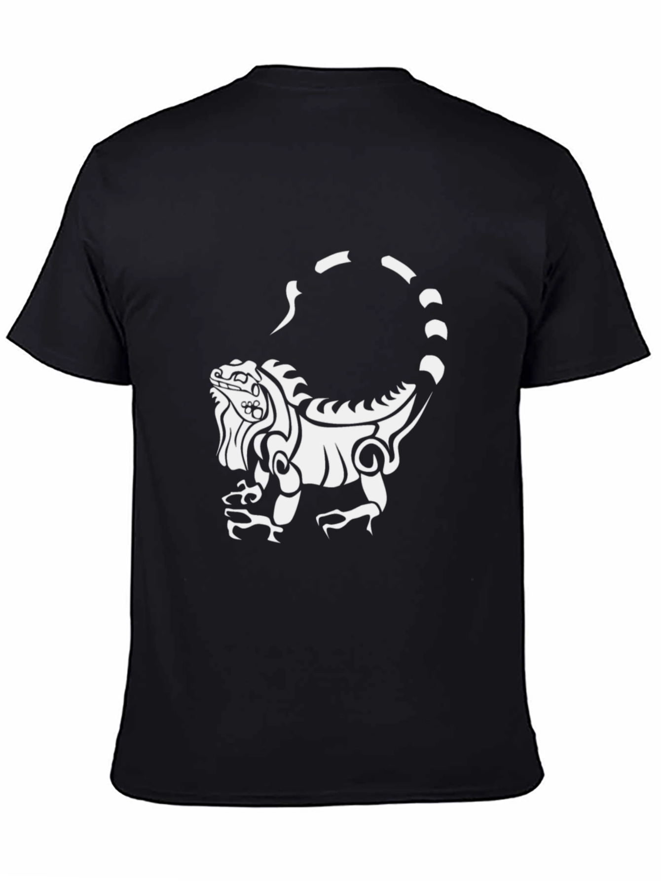 Iguana Graphic Print Black T-Shirt