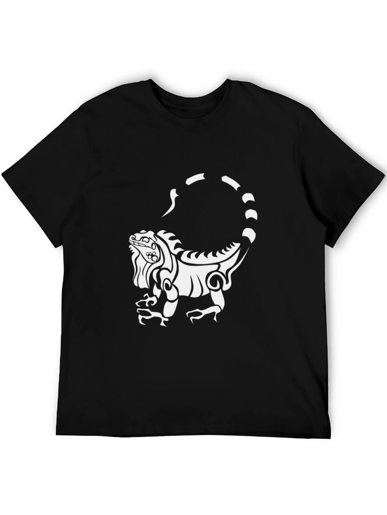 Iguana Graphic Print Black T-Shirt