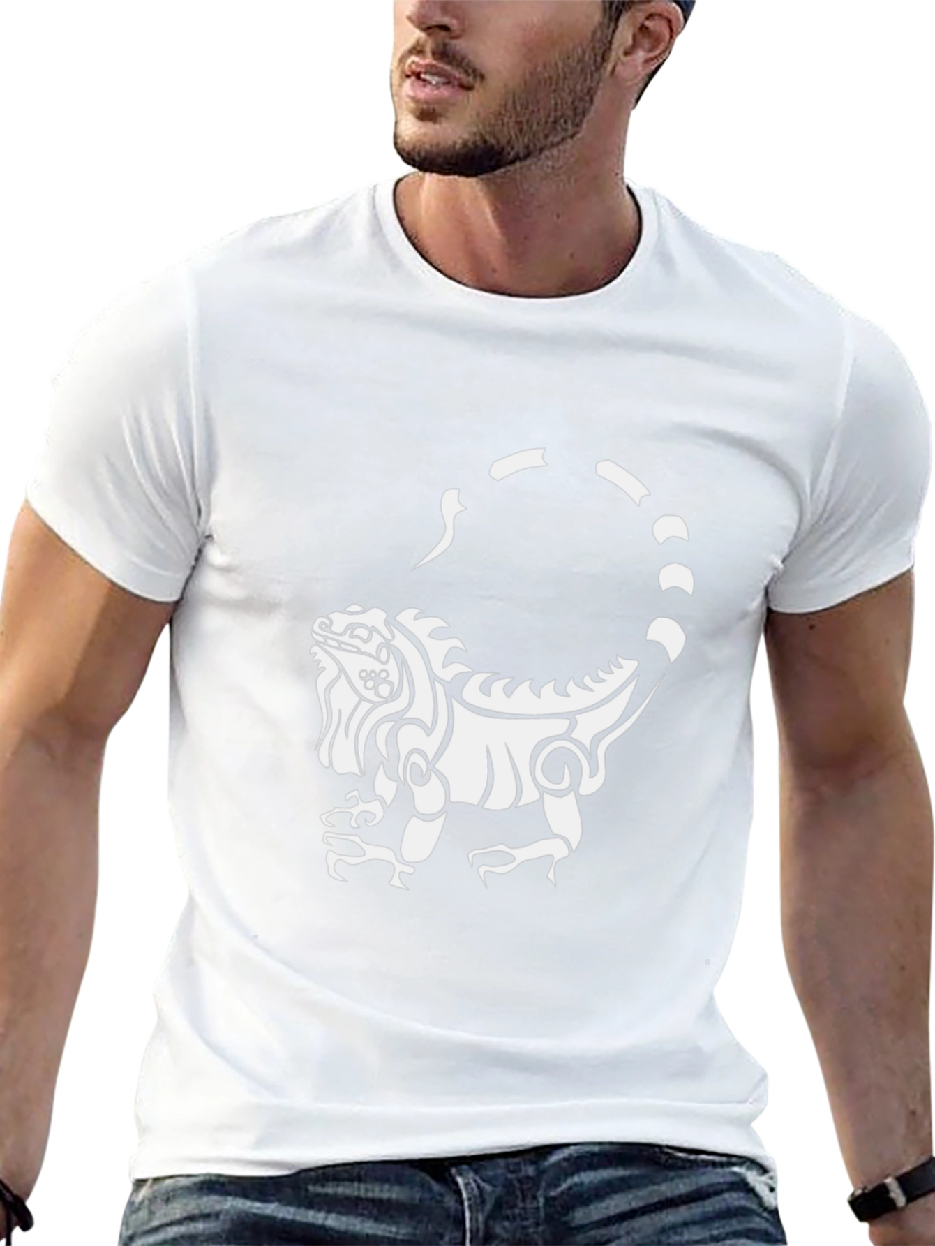 Iguana Graphic Print Black T-Shirt