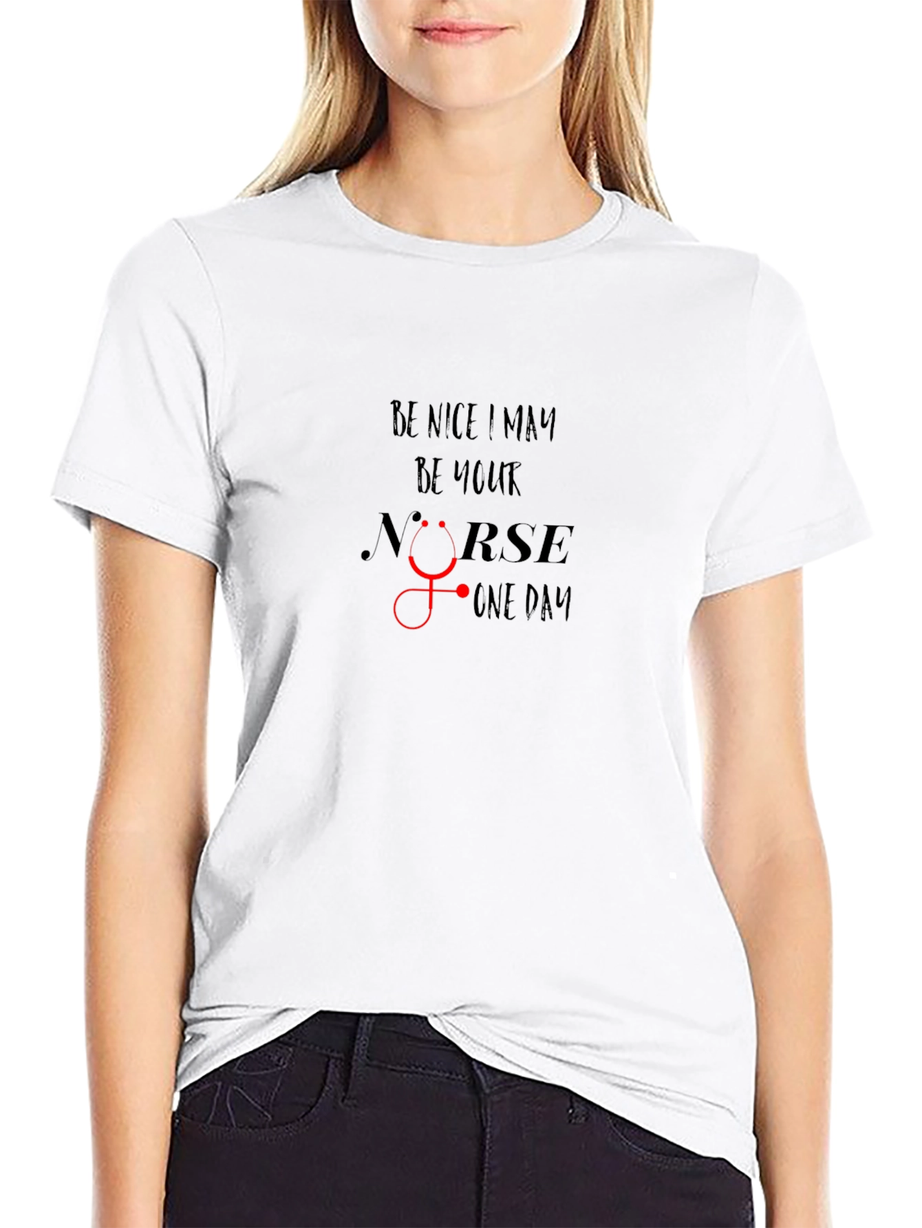Be Nice May Be Your Nurse Someday Black T-Shirt