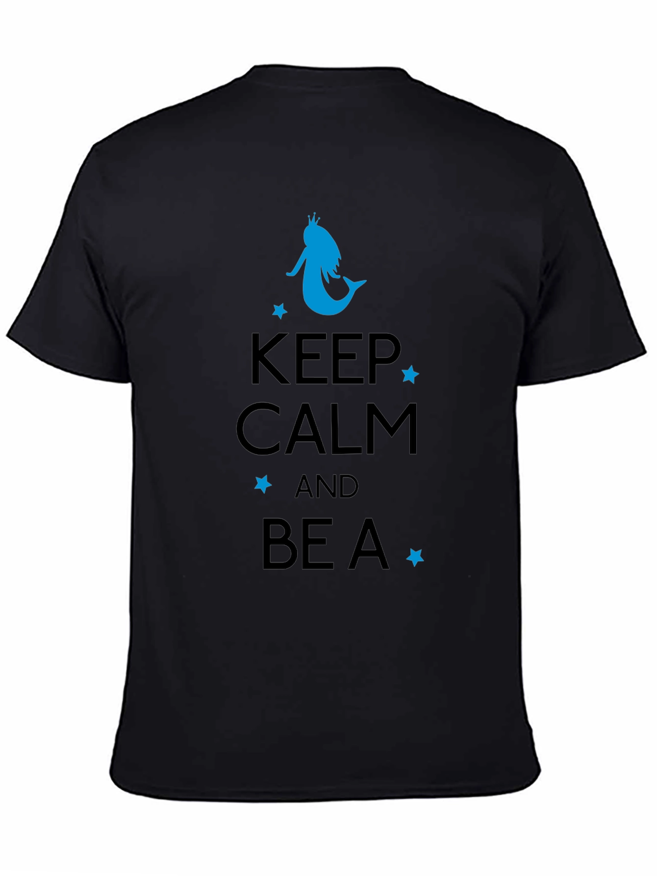 Keep Calm Mermaid Graphic Tee - Black