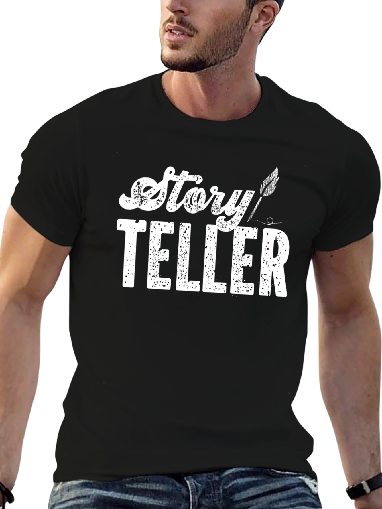 Story Teller Graphic Tee - Black Cotton T-Shirt