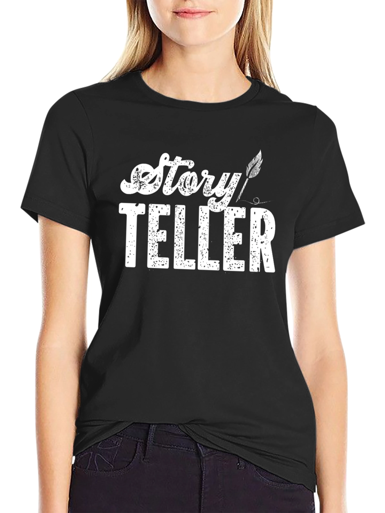Story Teller Graphic Tee - Black Cotton T-Shirt