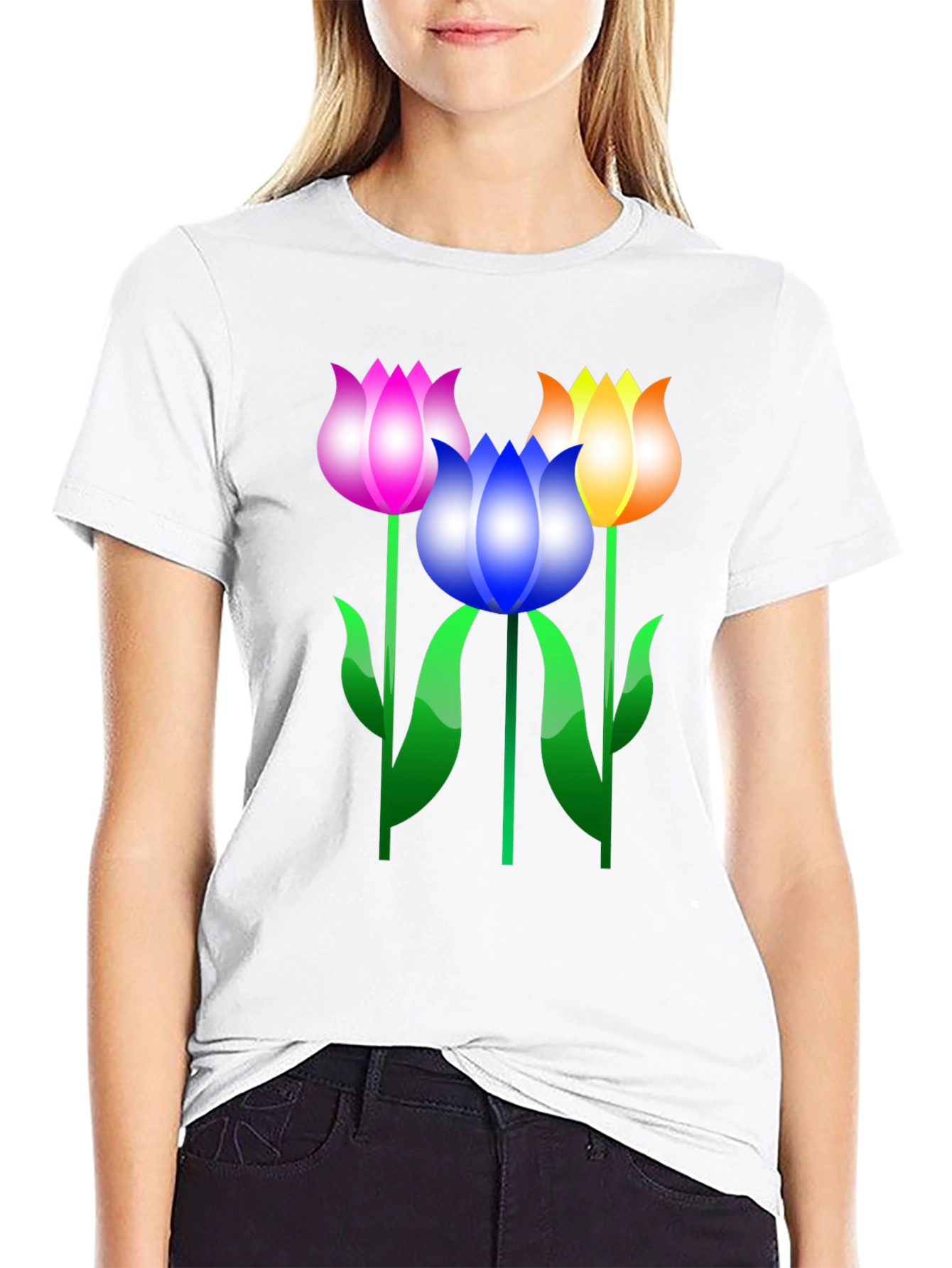 Floral Graphic Print Mens Black T-Shirt
