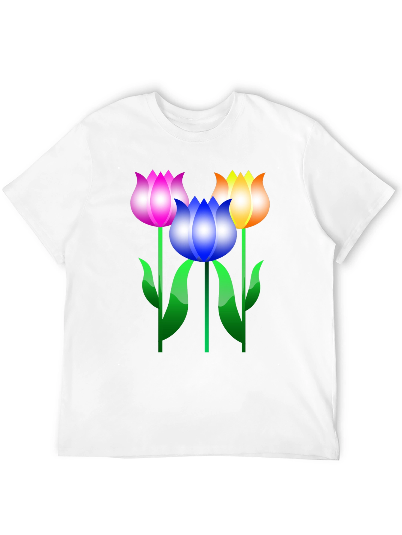 Floral Graphic Print Mens Black T-Shirt
