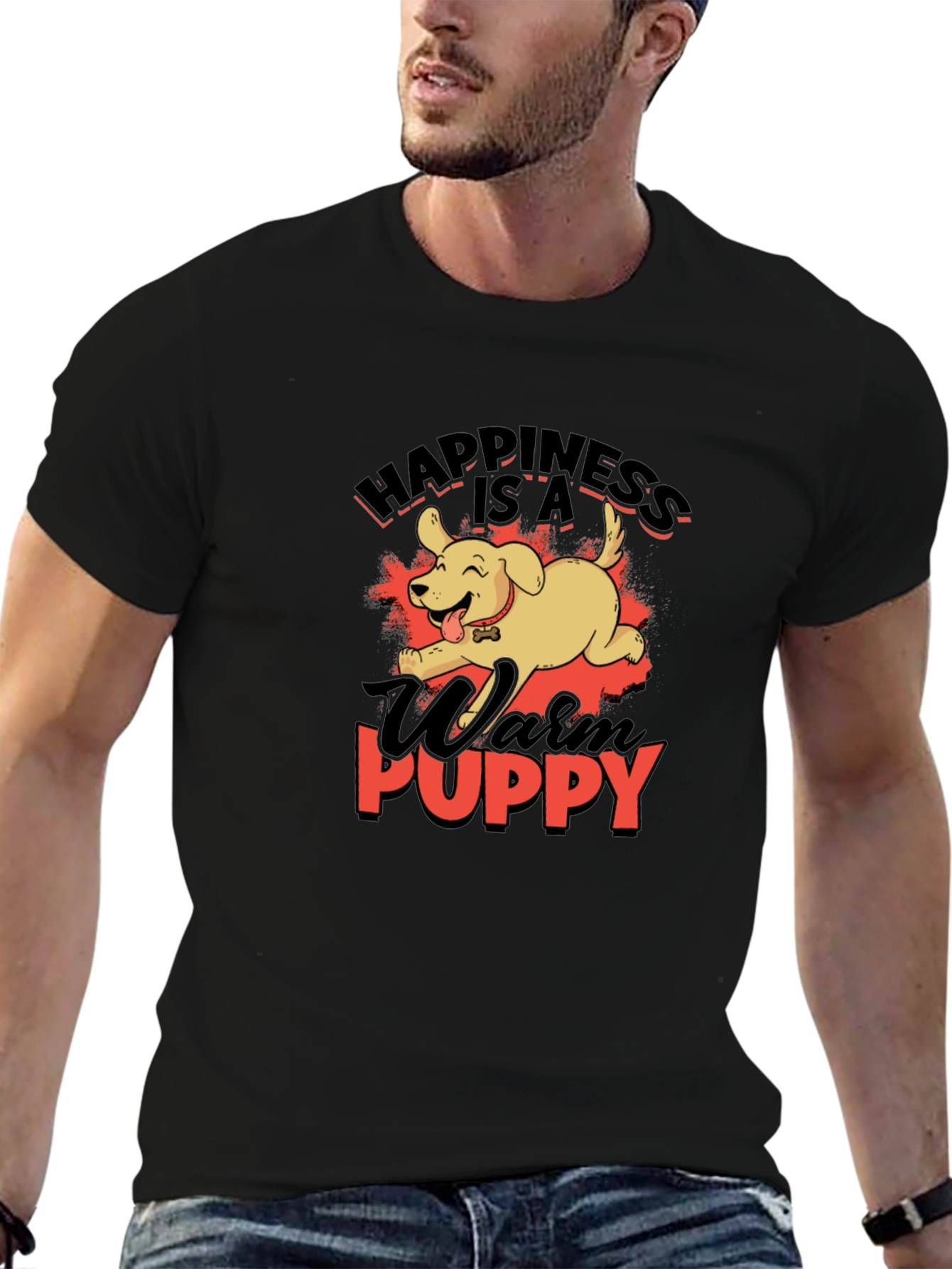 Happiness Is A Warm Puppy Graphic T-Shirt