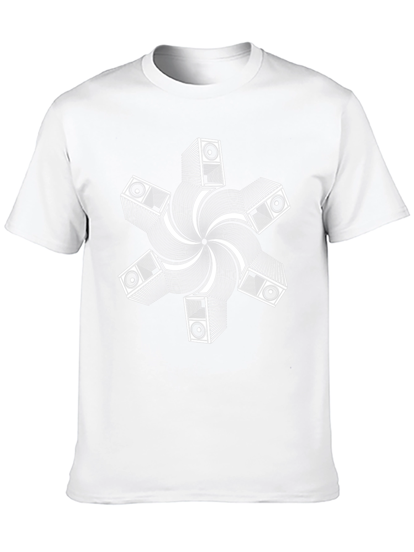 Geometric Speaker Graphic Tee - Modern Design