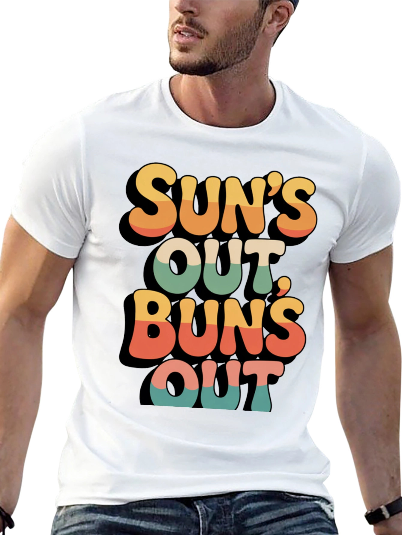 Suns Out Buns Out Retro Graphic Tee