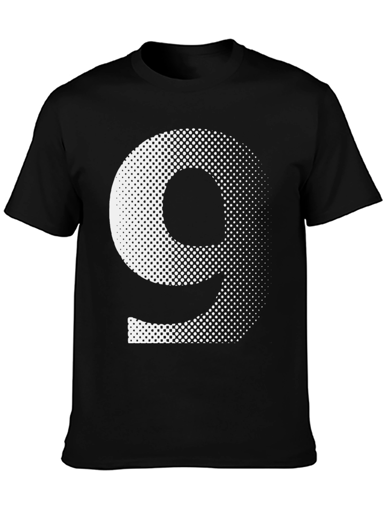 Modern Number Nine Graphic Tee - Black