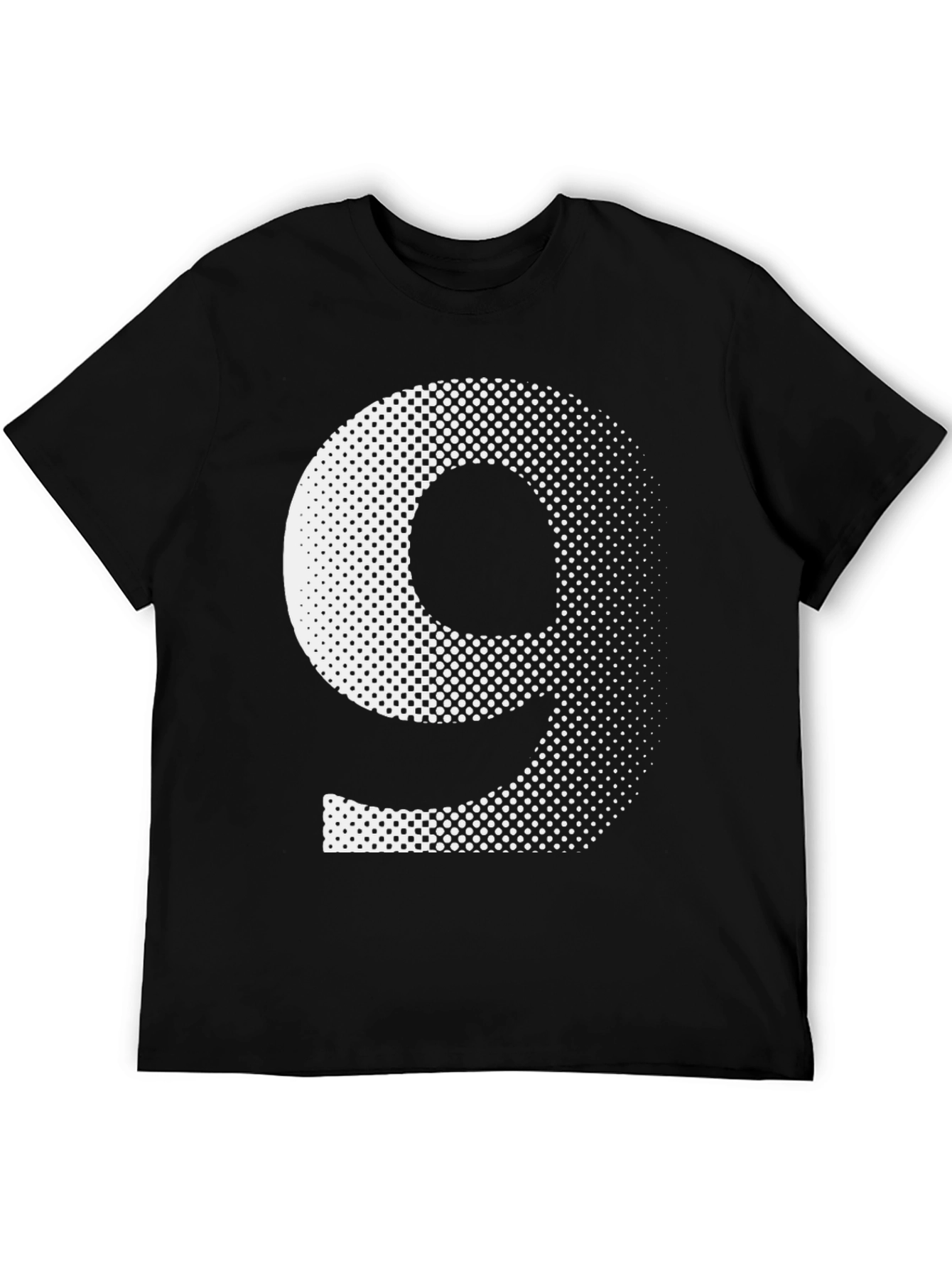 Modern Number Nine Graphic Tee - Black