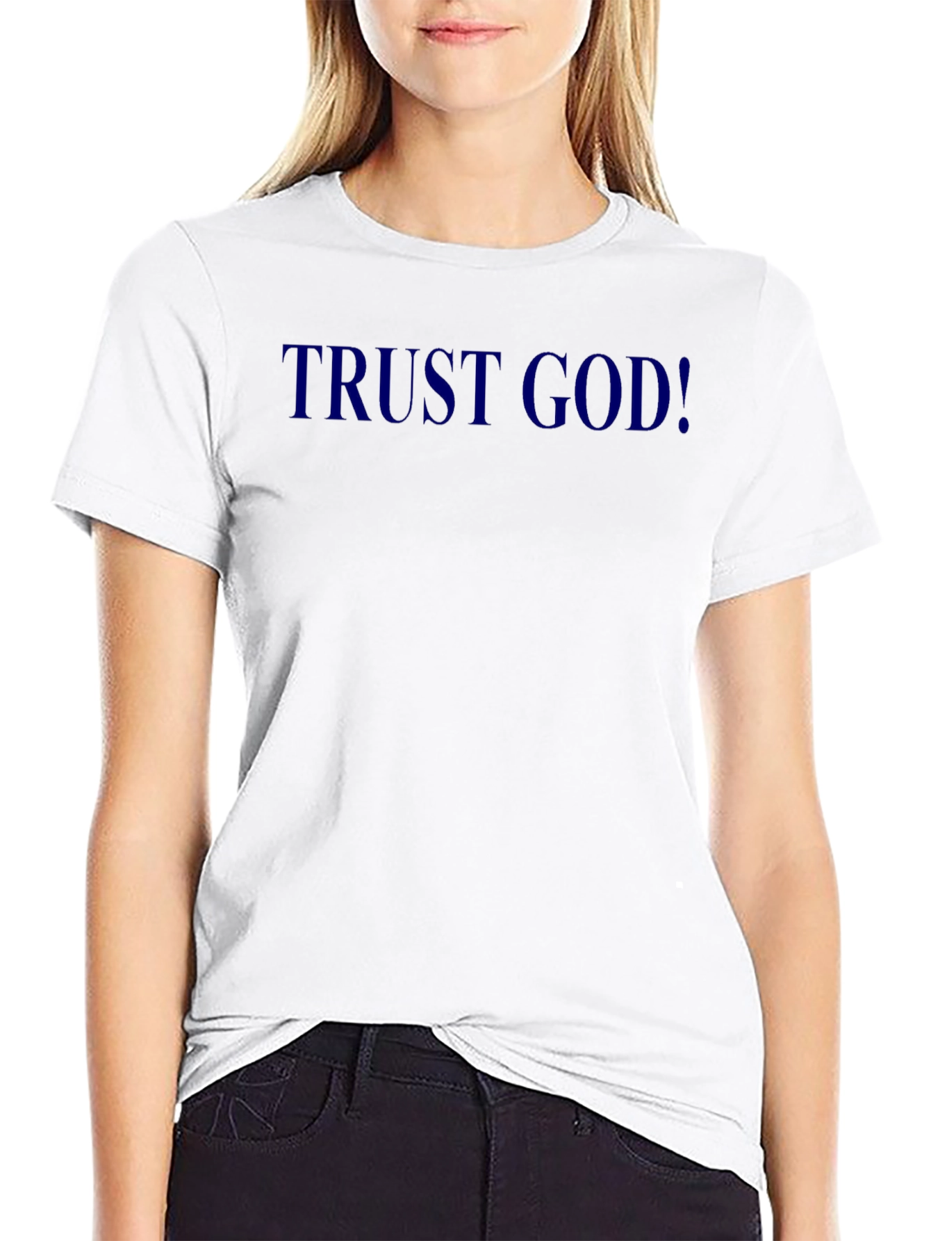 Trust God! Black Crewneck T-Shirt