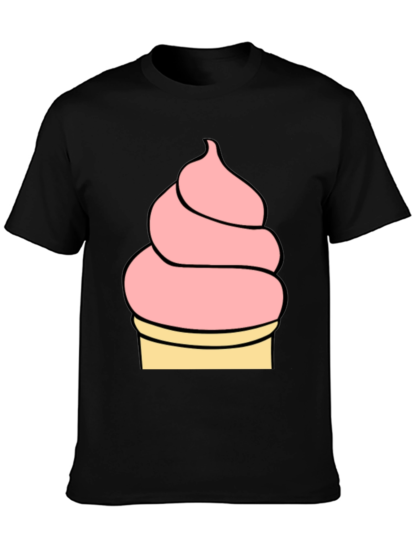Ice Cream Graphic Tee - Black Unisex T-Shirt