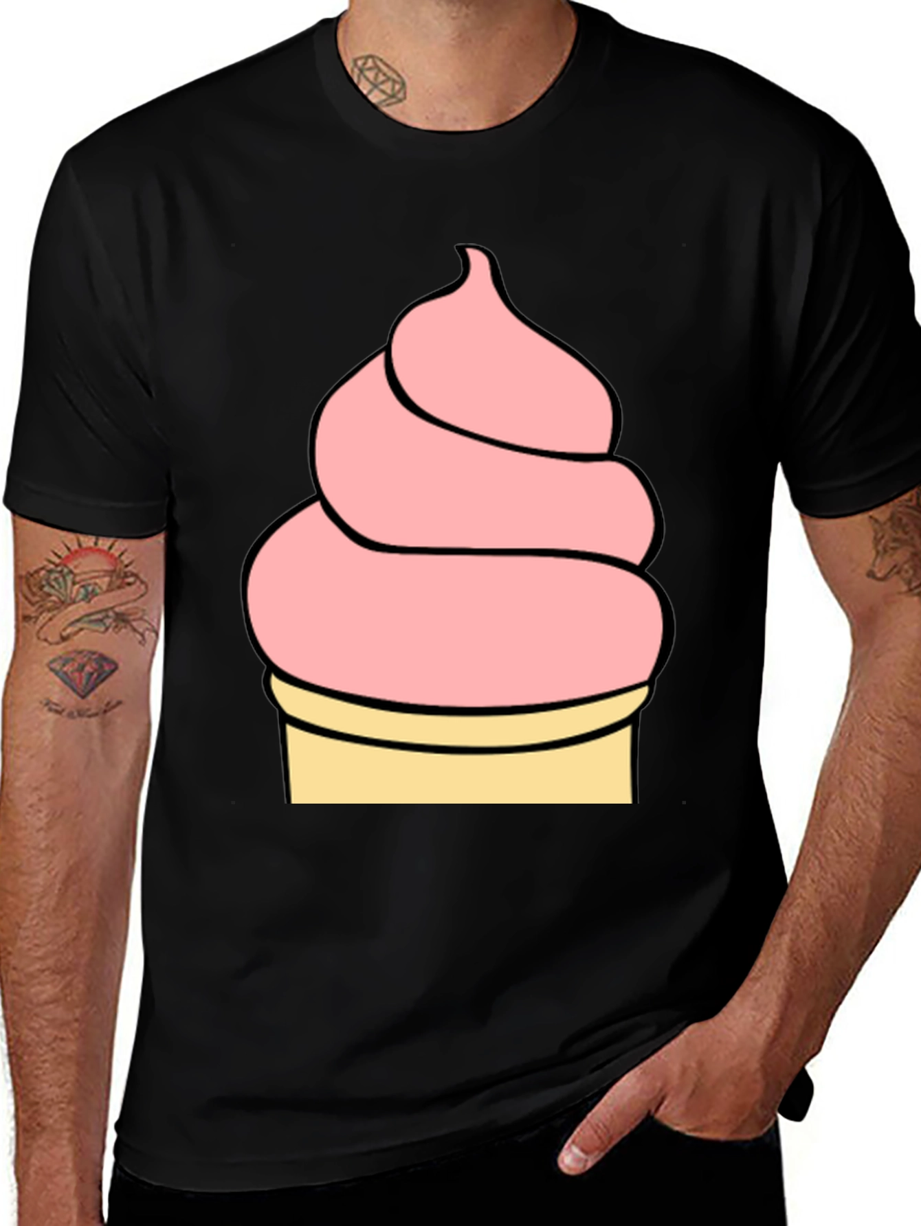Ice Cream Graphic Tee - Black Unisex T-Shirt