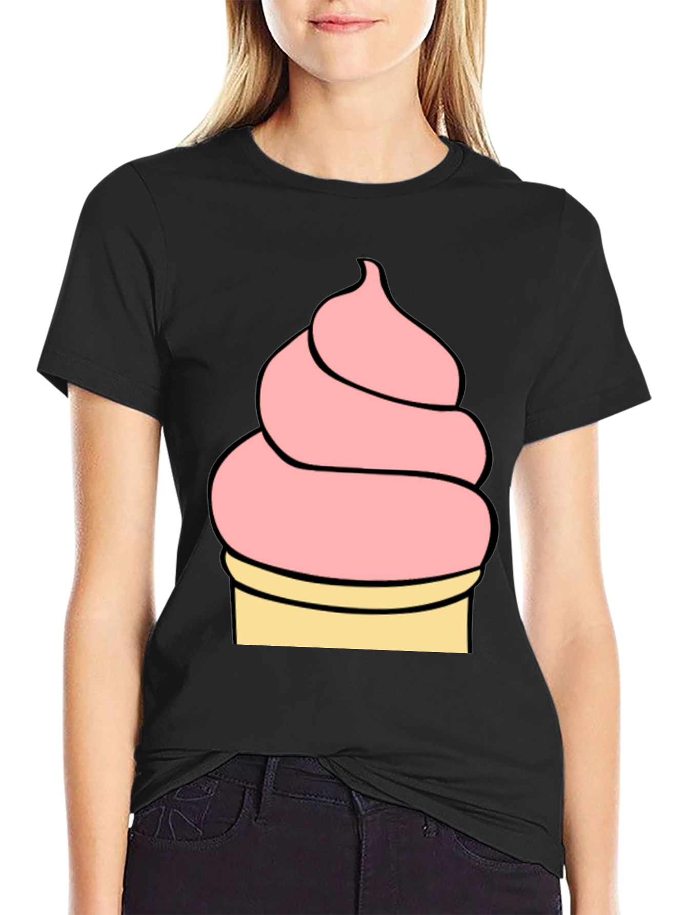 Ice Cream Graphic Tee - Black Unisex T-Shirt