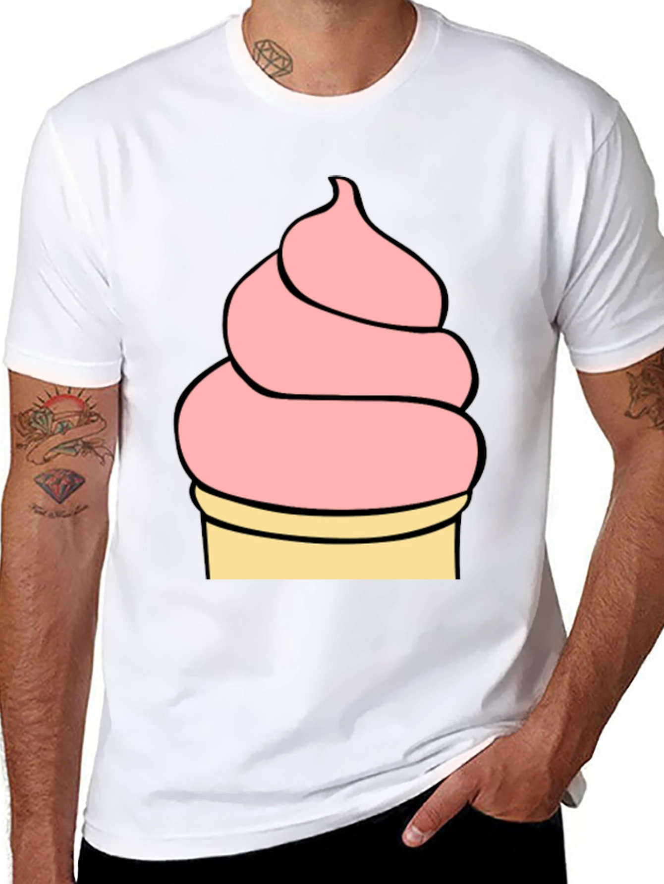 Ice Cream Graphic Tee - Black Unisex T-Shirt