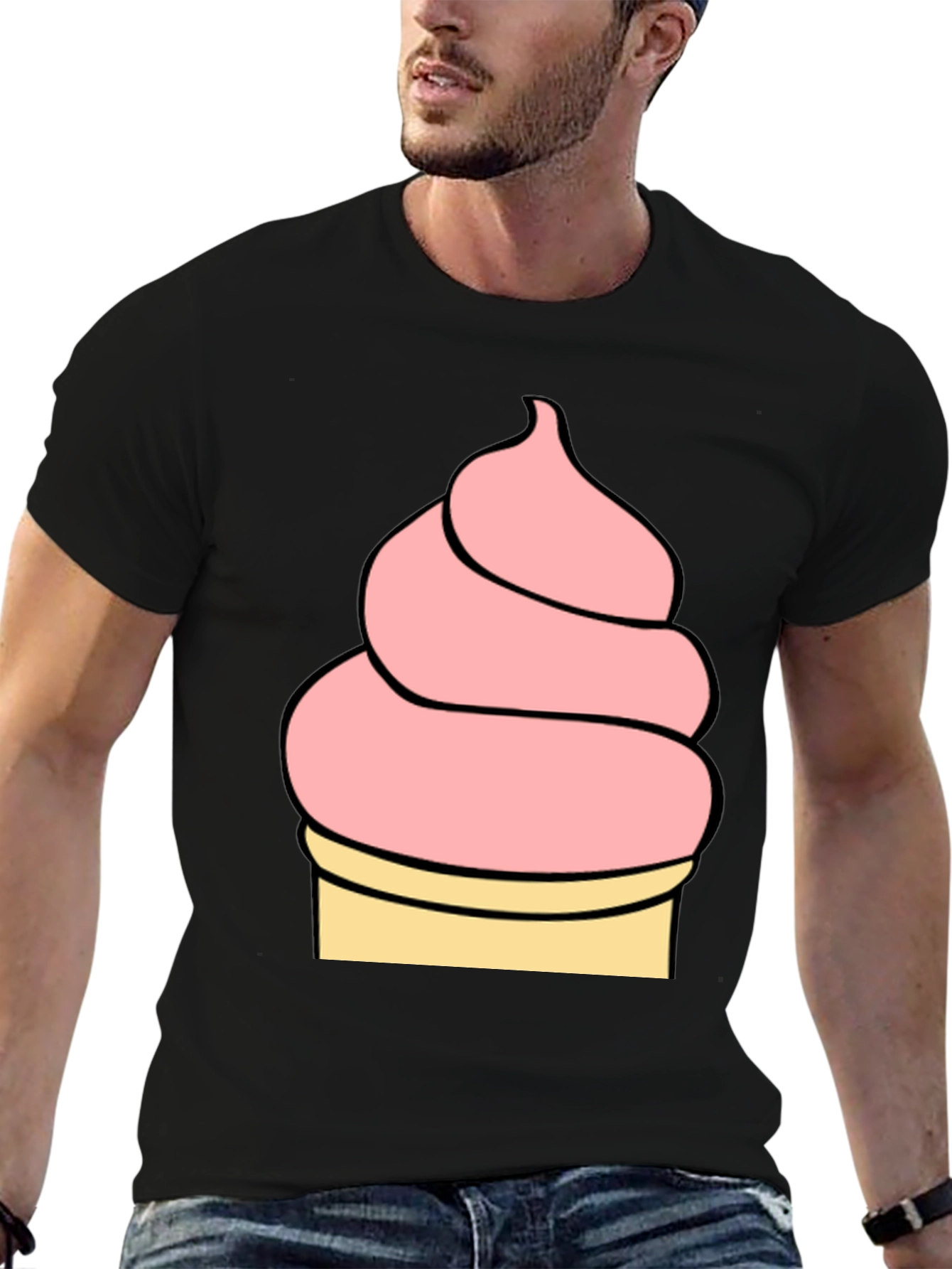 Ice Cream Graphic Tee - Black Unisex T-Shirt