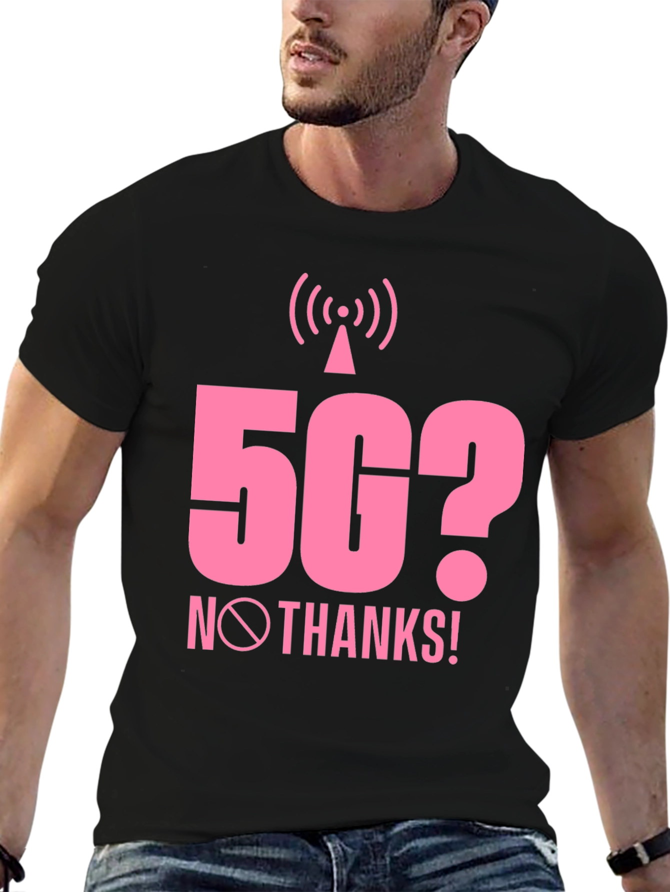 5G? No Thanks! Graphic Tee - Black