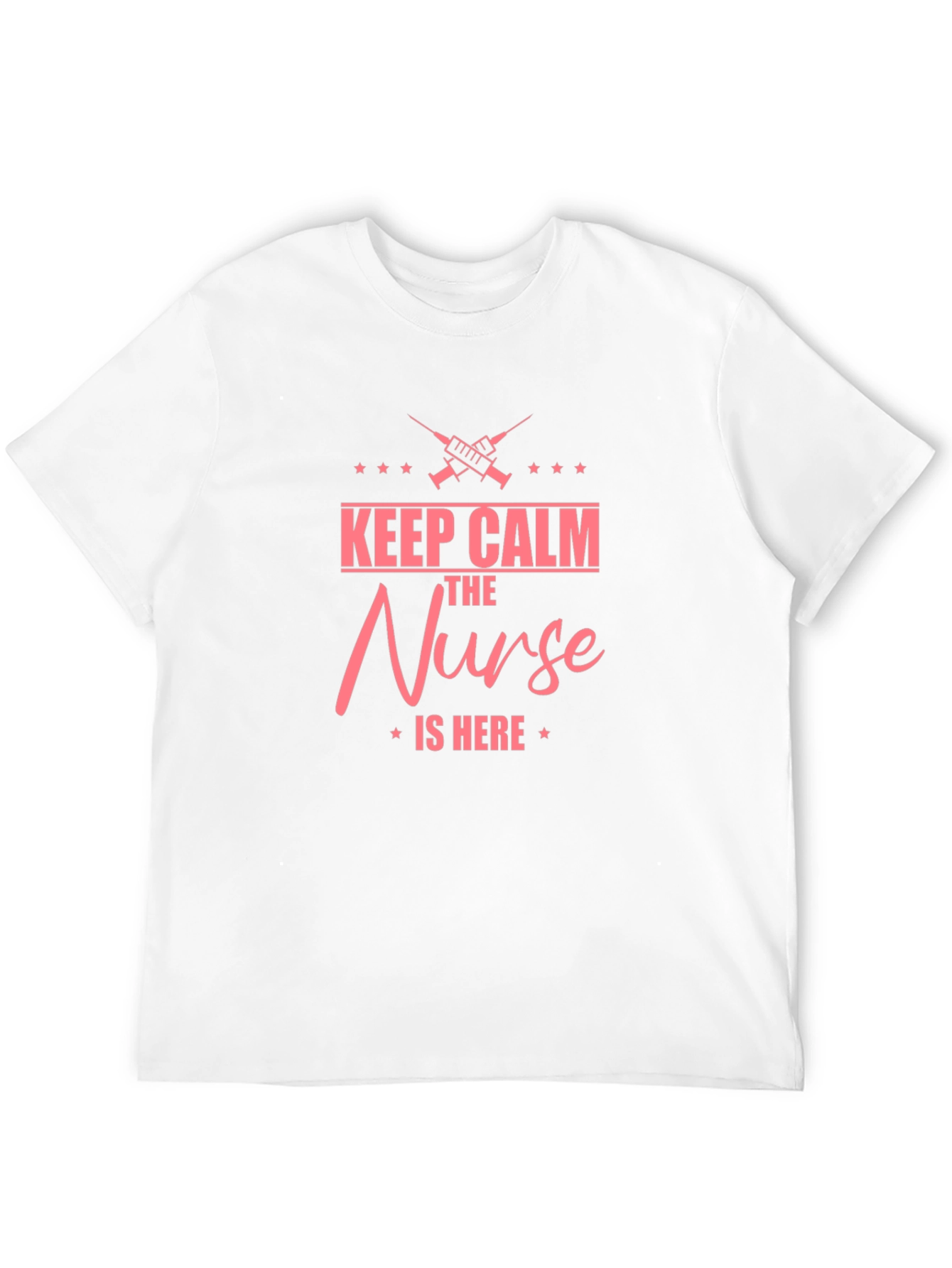 Keep Calm Nurse is Here Black Tee
