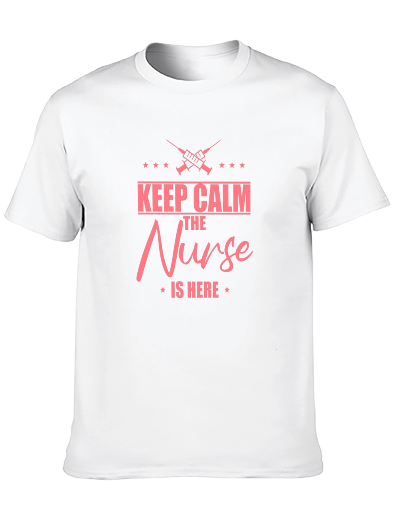 Keep Calm Nurse is Here Black Tee