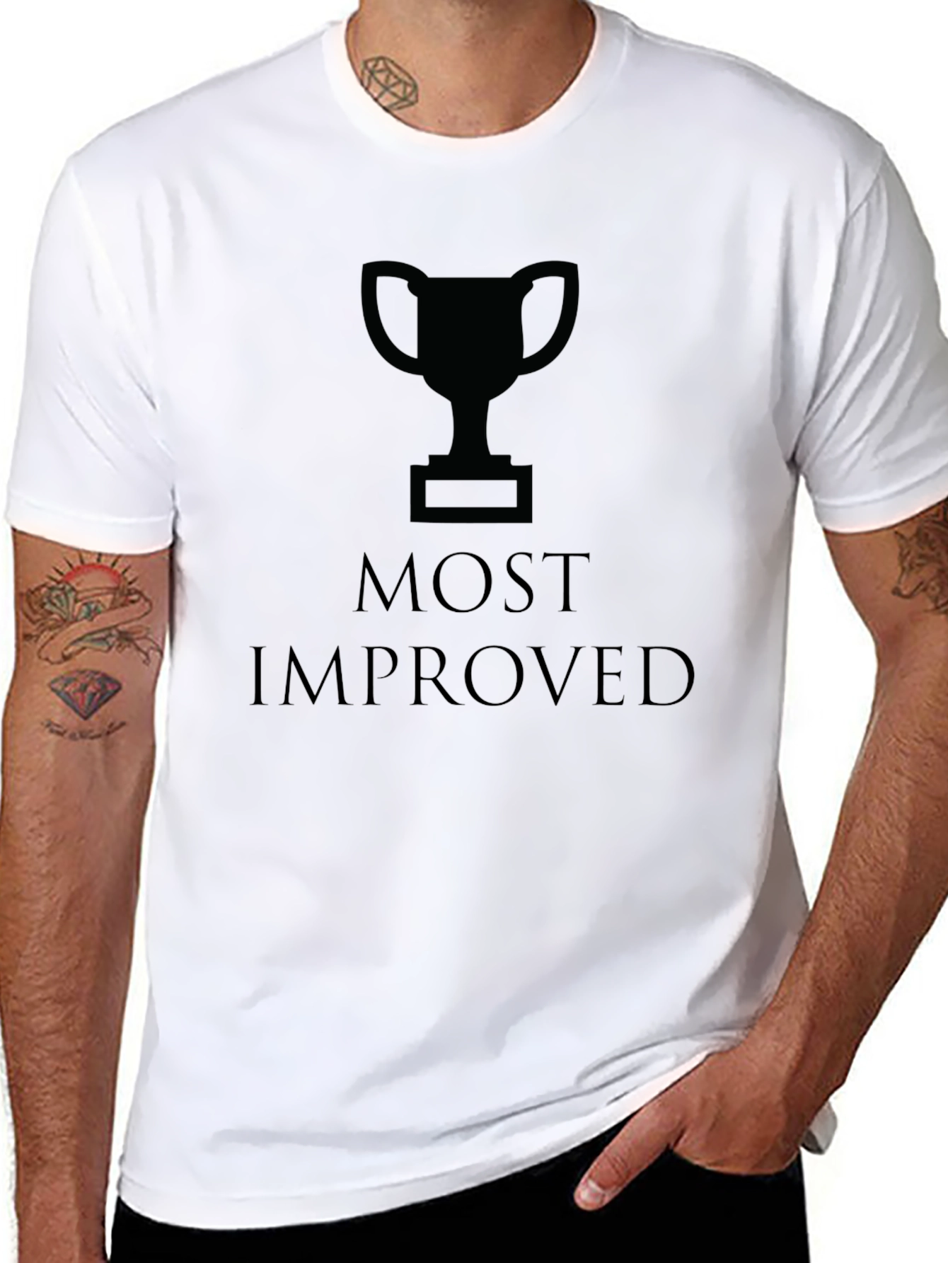 Most Improved Black Graphic Tee - Mens T-Shirt