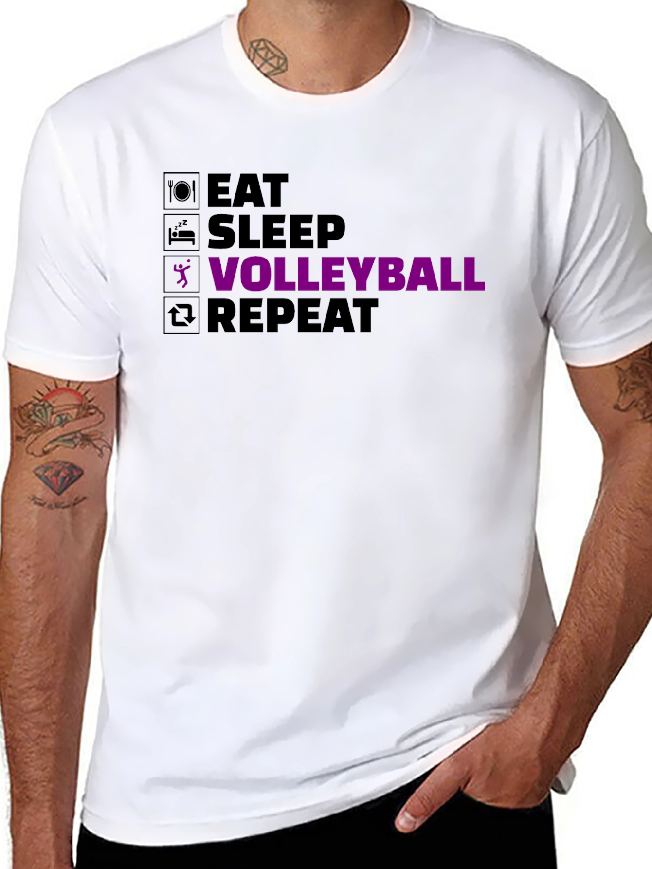 Eat Sleep Volleyball Repeat Graphic Tee