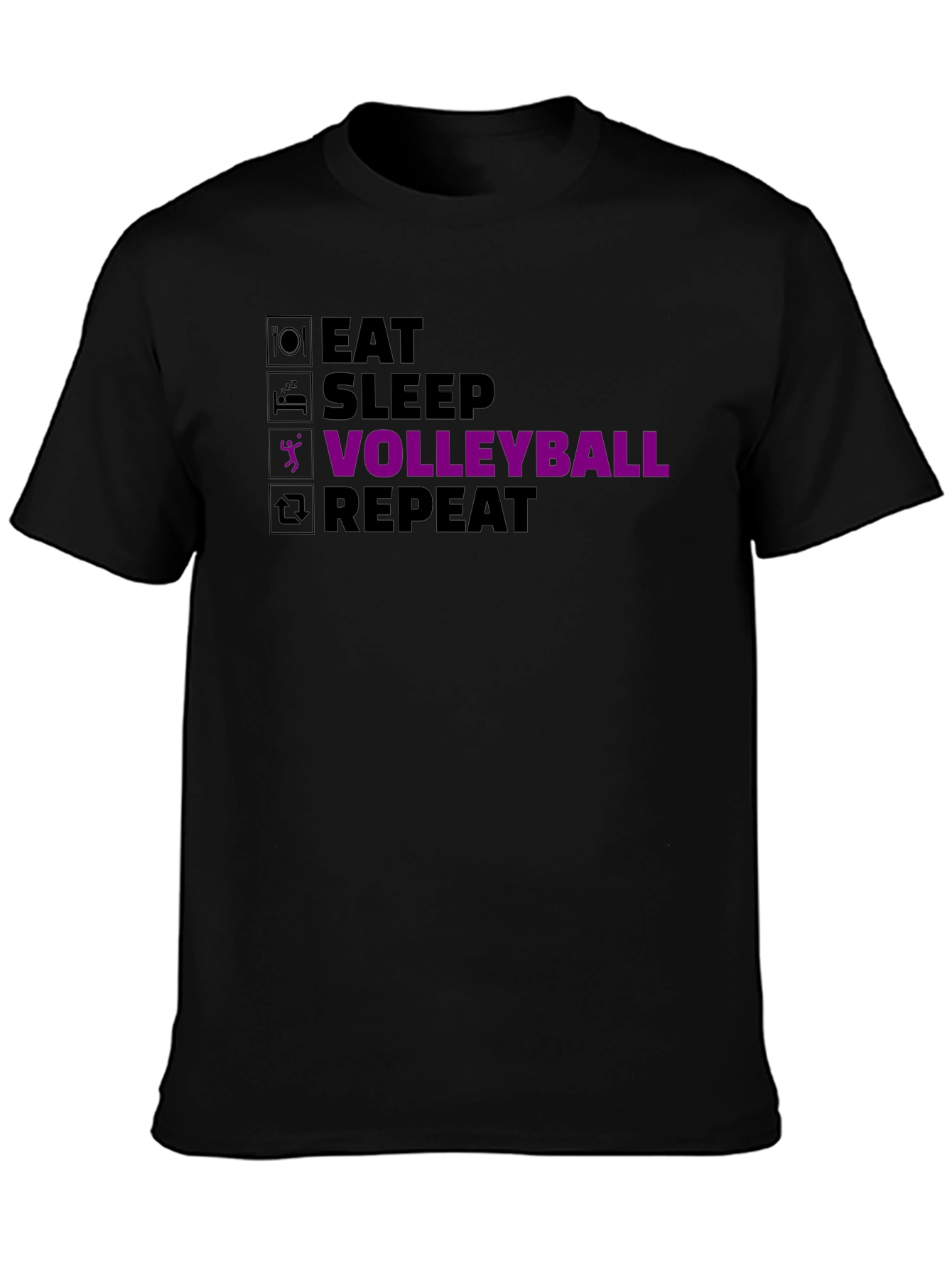 Eat Sleep Volleyball Repeat Graphic Tee