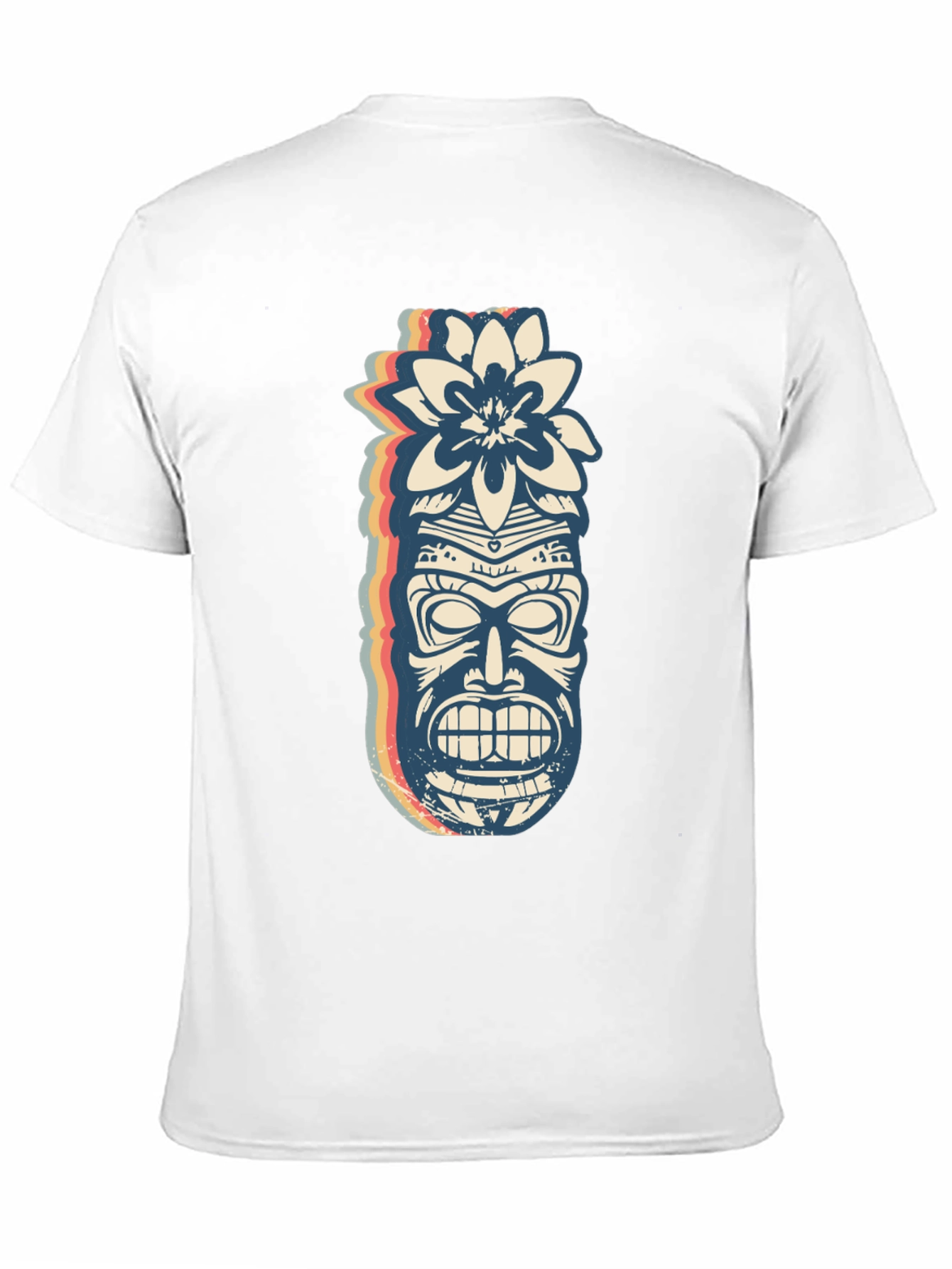 Retro Tiki Mask Graphic Tee - Black