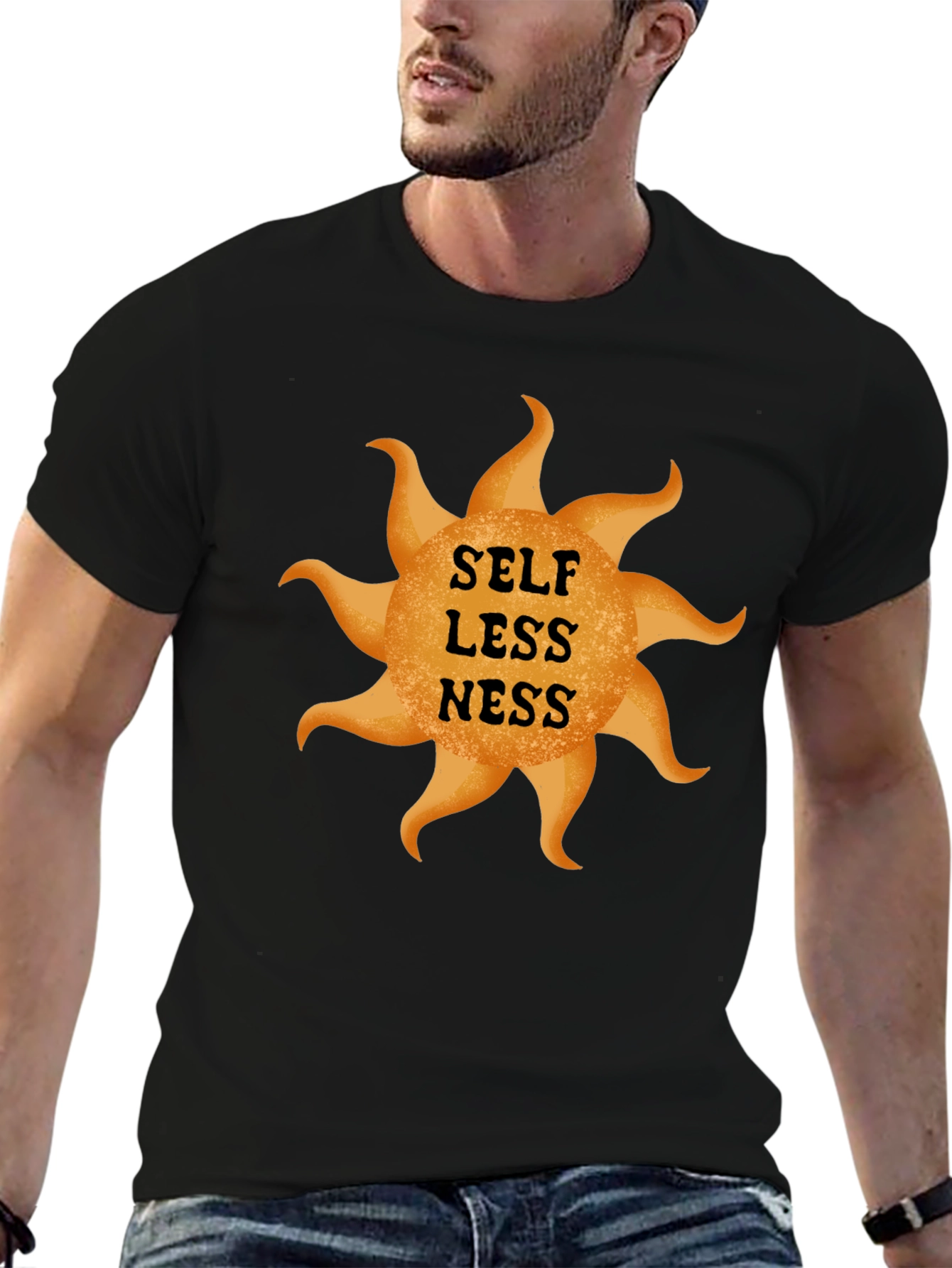 Selflessness Graphic Print Black T-Shirt