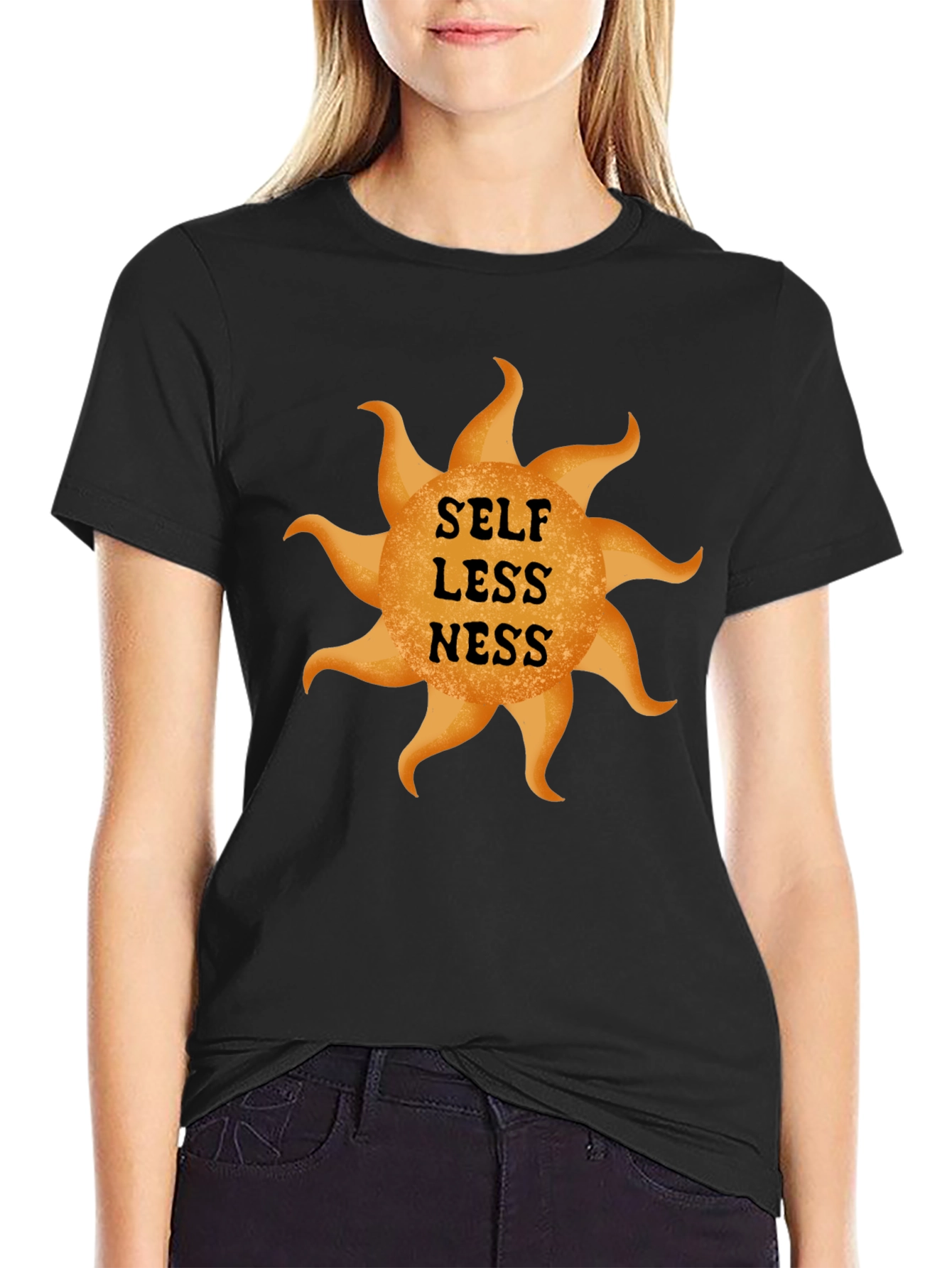 Selflessness Graphic Print Black T-Shirt
