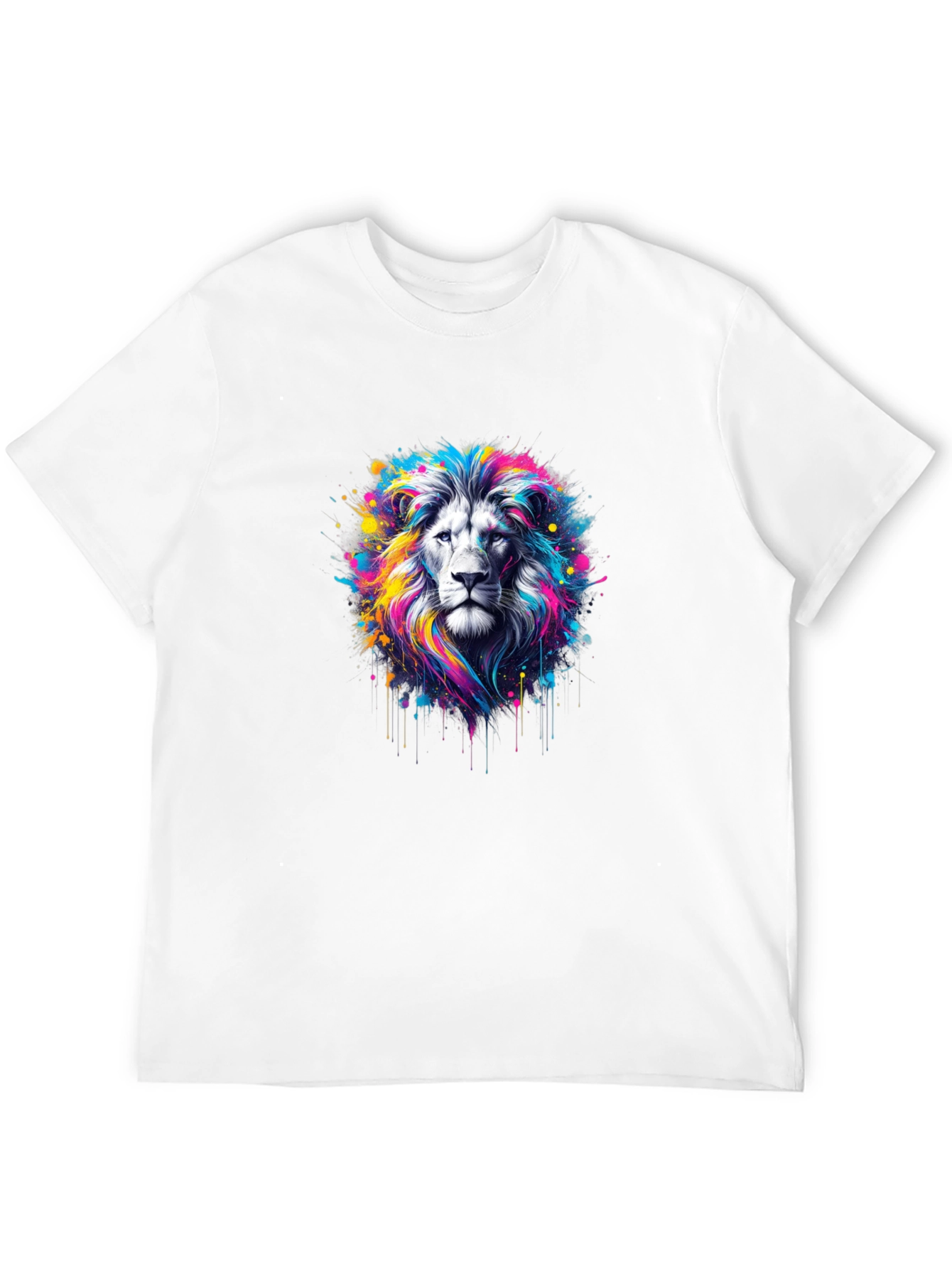 Vivid Lion Graphic Black T-Shirt