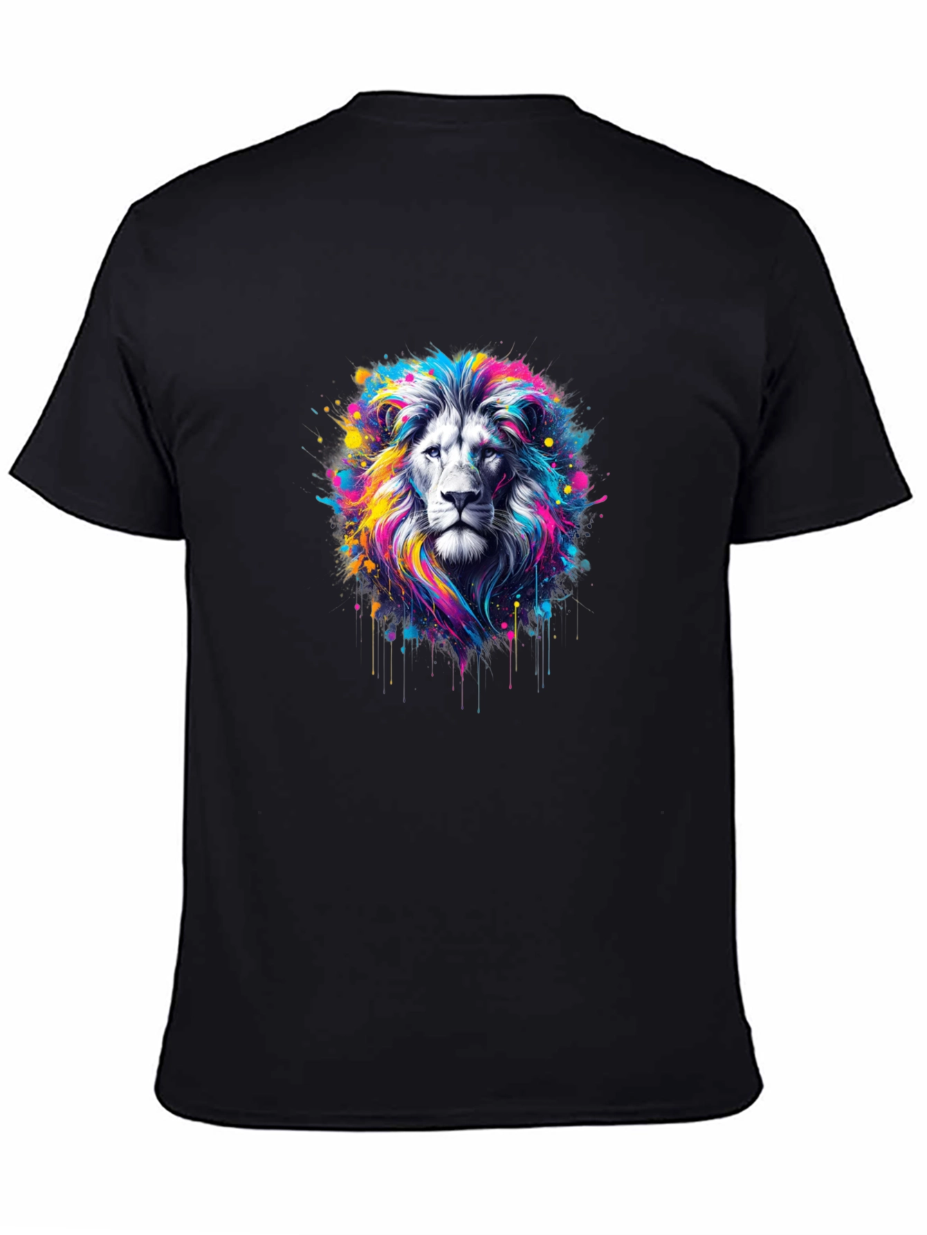Vivid Lion Graphic Black T-Shirt