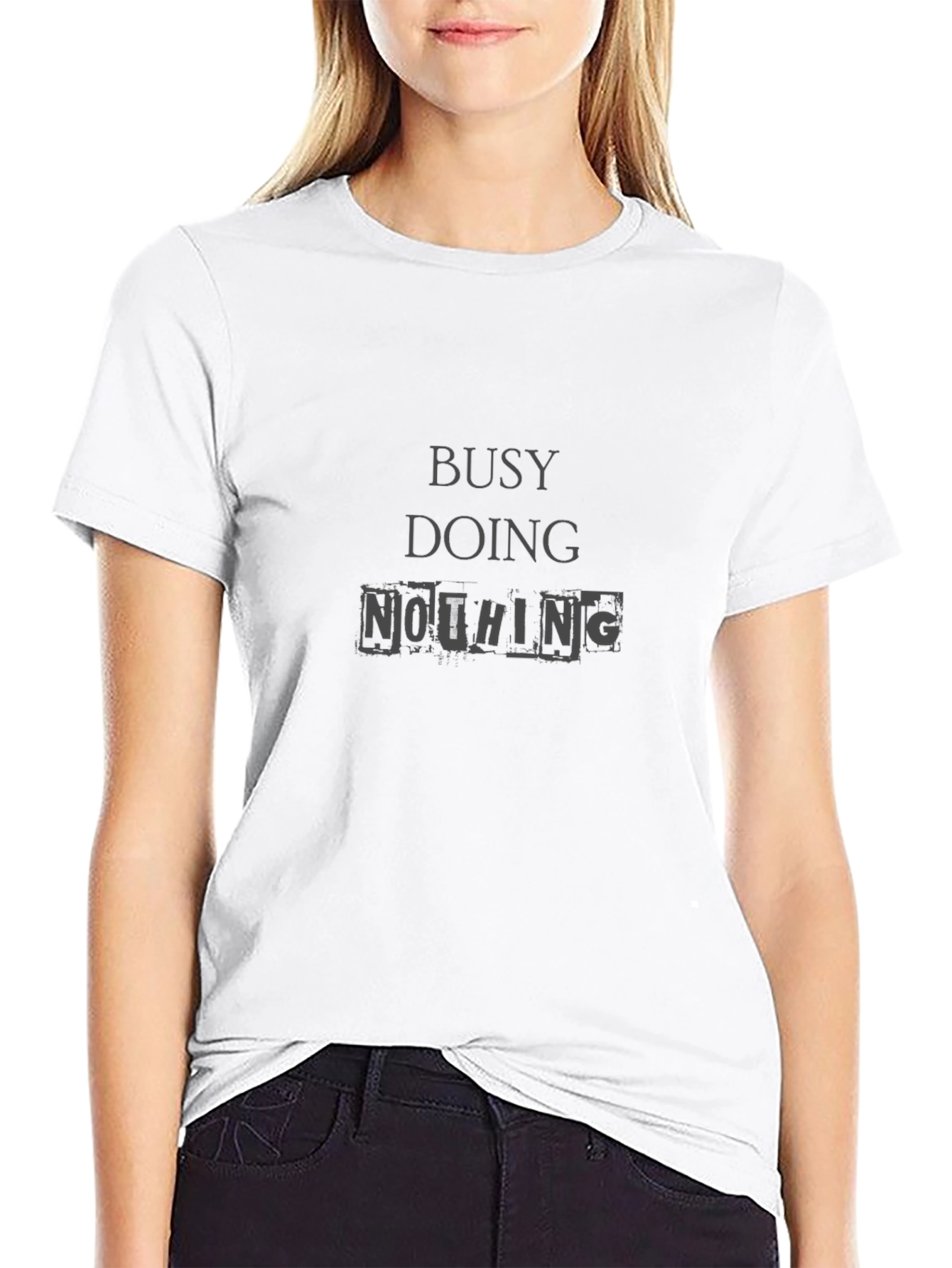 Busy Doing Nothing Black T-Shirt
