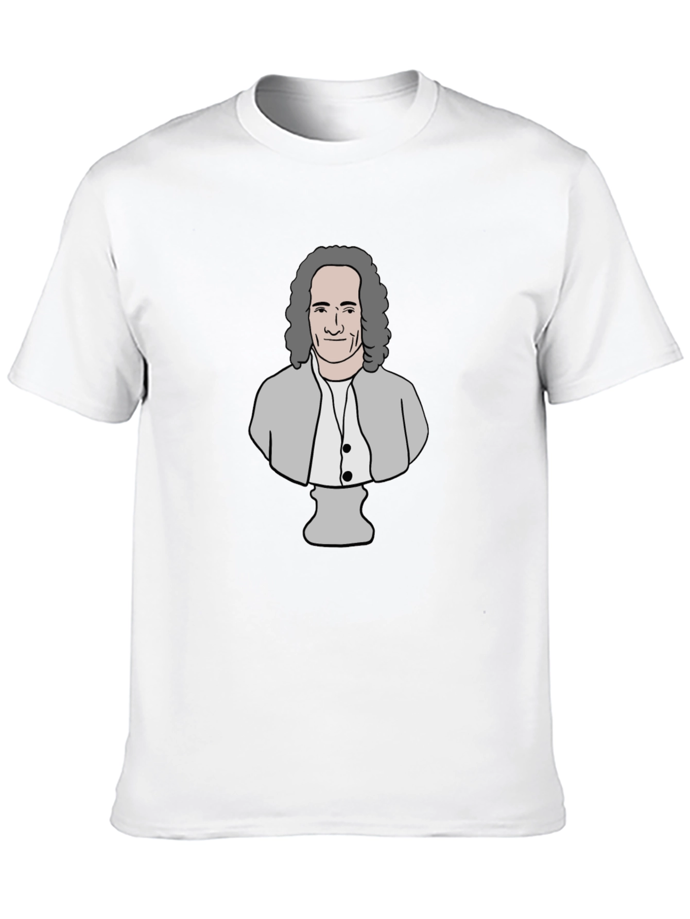 Philosopher Cartoon Bust T-Shirt - Black