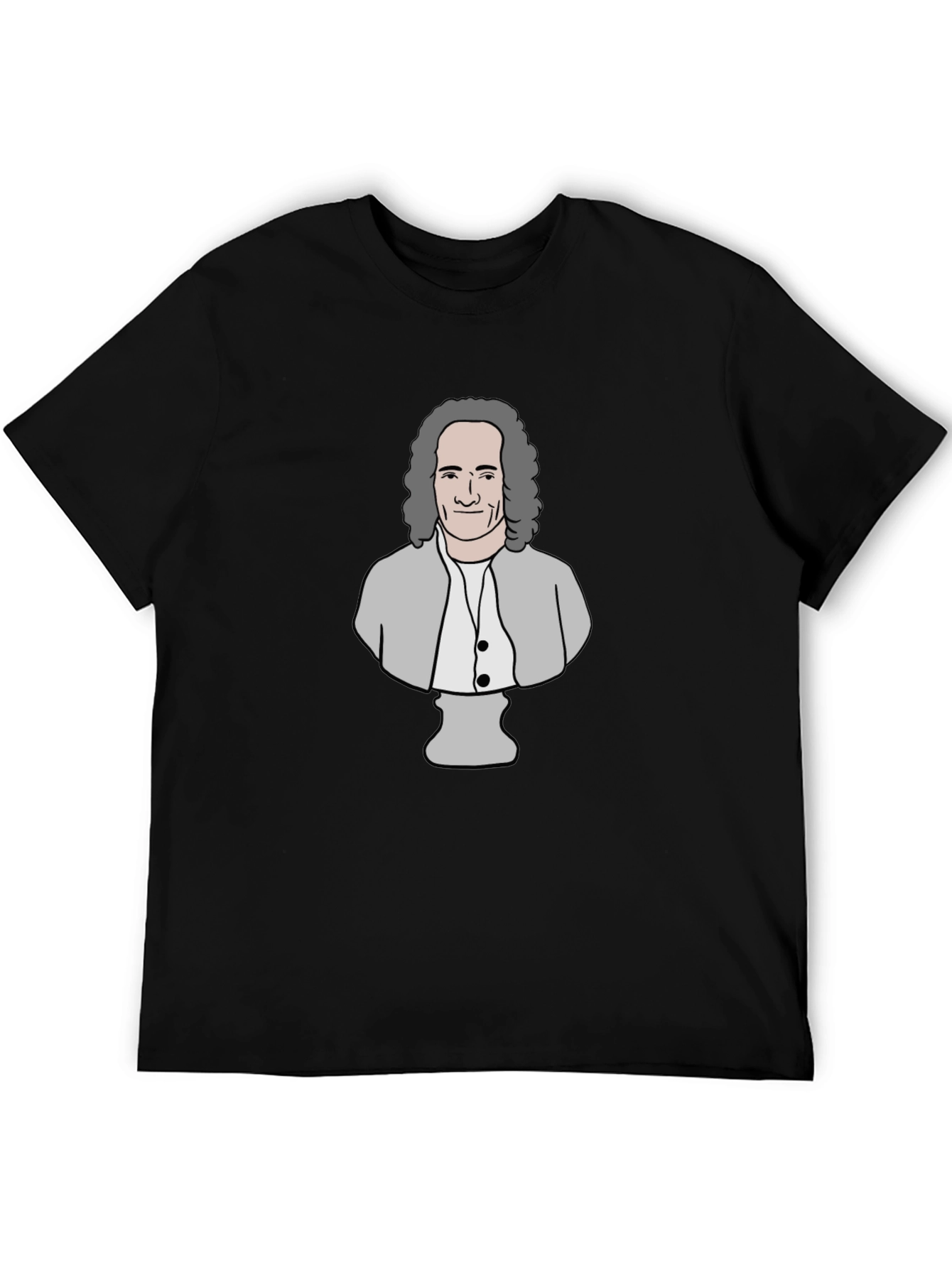 Philosopher Cartoon Bust T-Shirt - Black