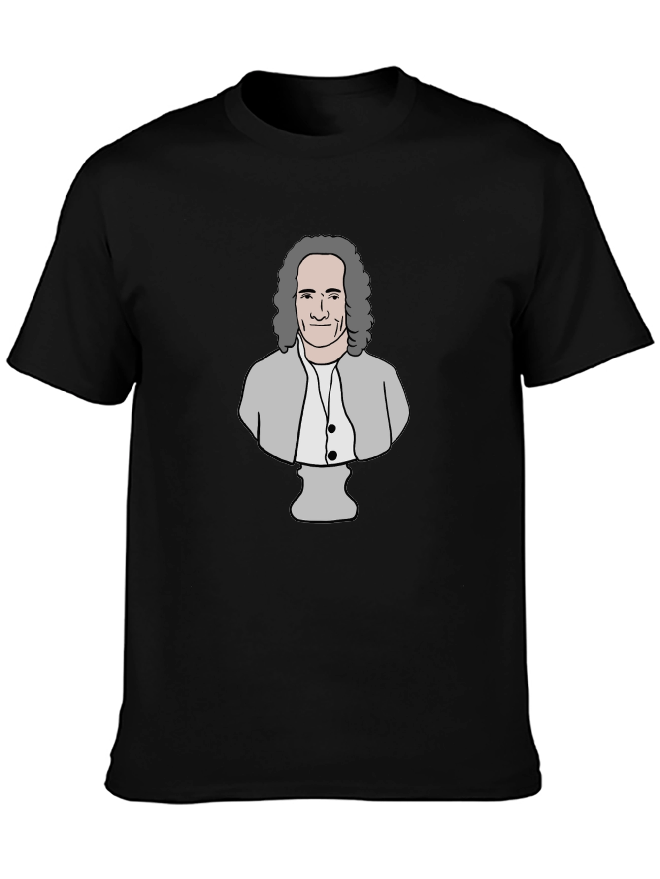 Philosopher Cartoon Bust T-Shirt - Black