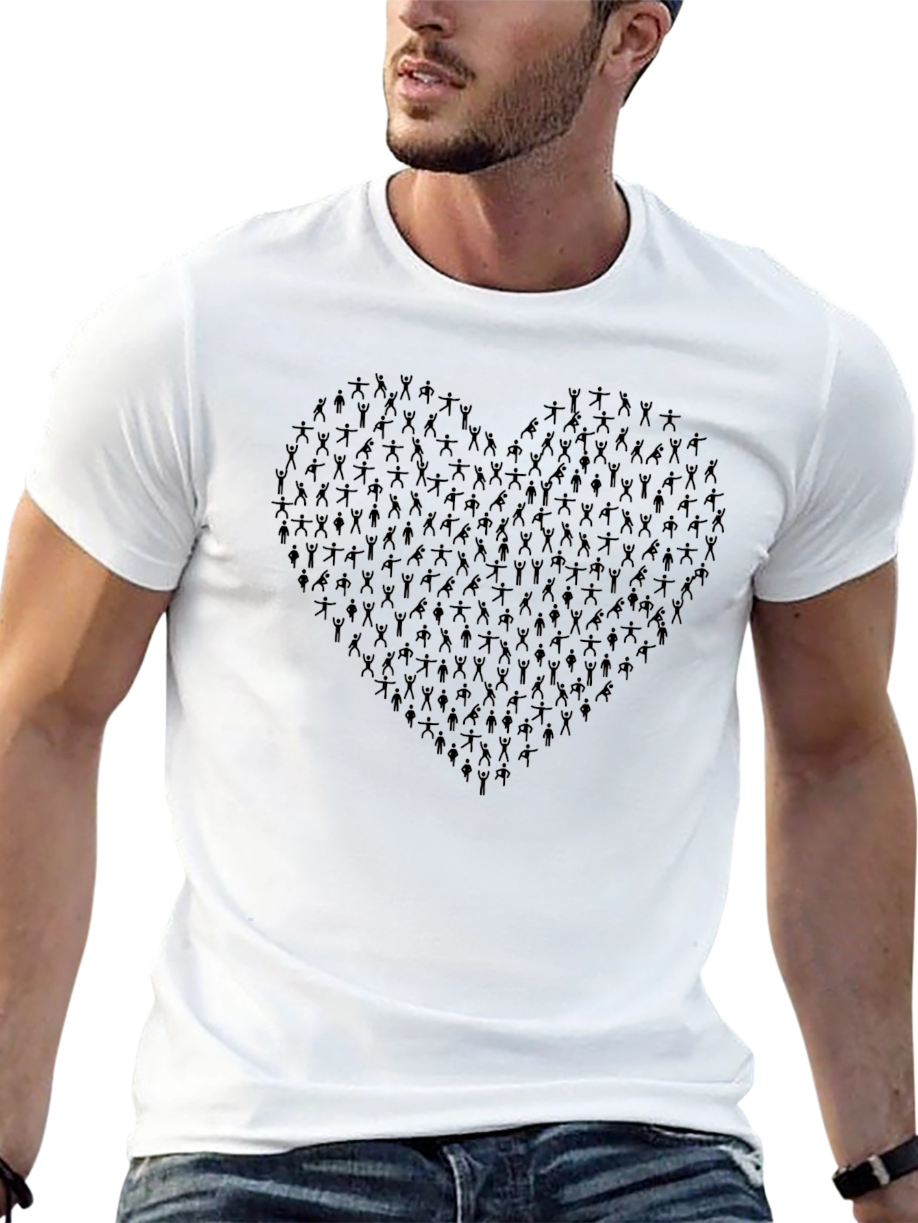 Heart of People Black Graphic T-Shirt